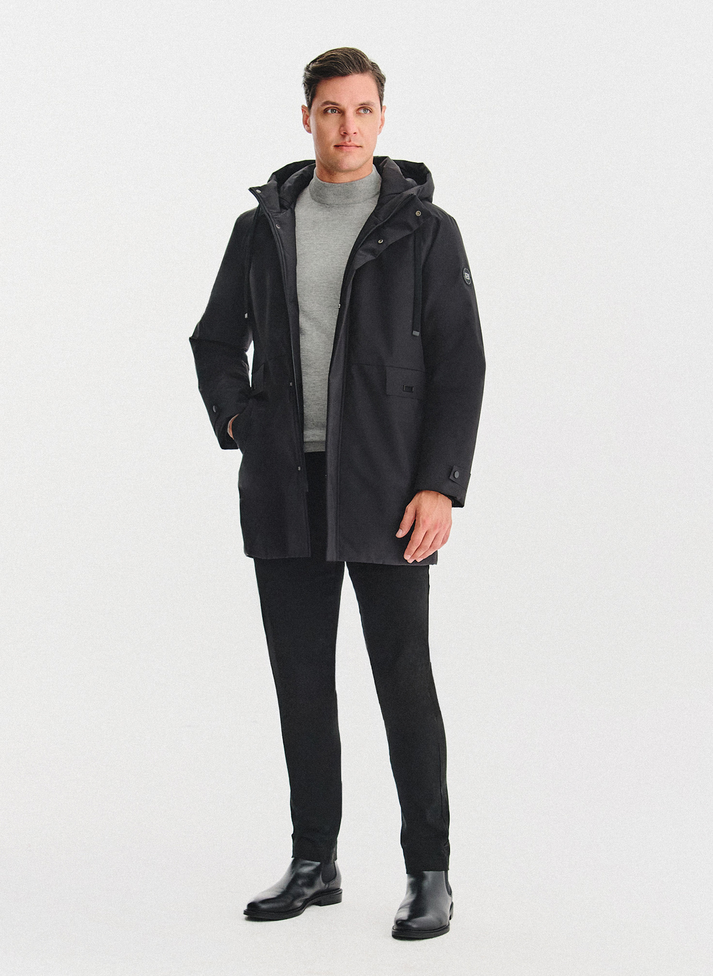 Puchowa kurtka męska w czarnym kolorze - Pako Lorente