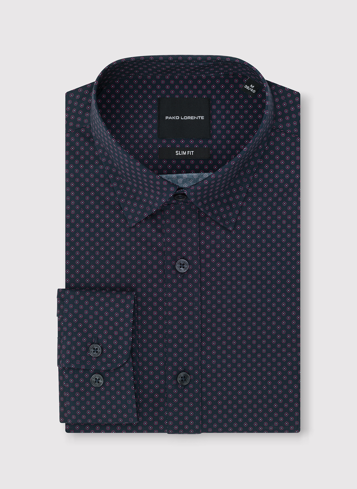 Granatowa koszula w kwiaty - Pako Lorente