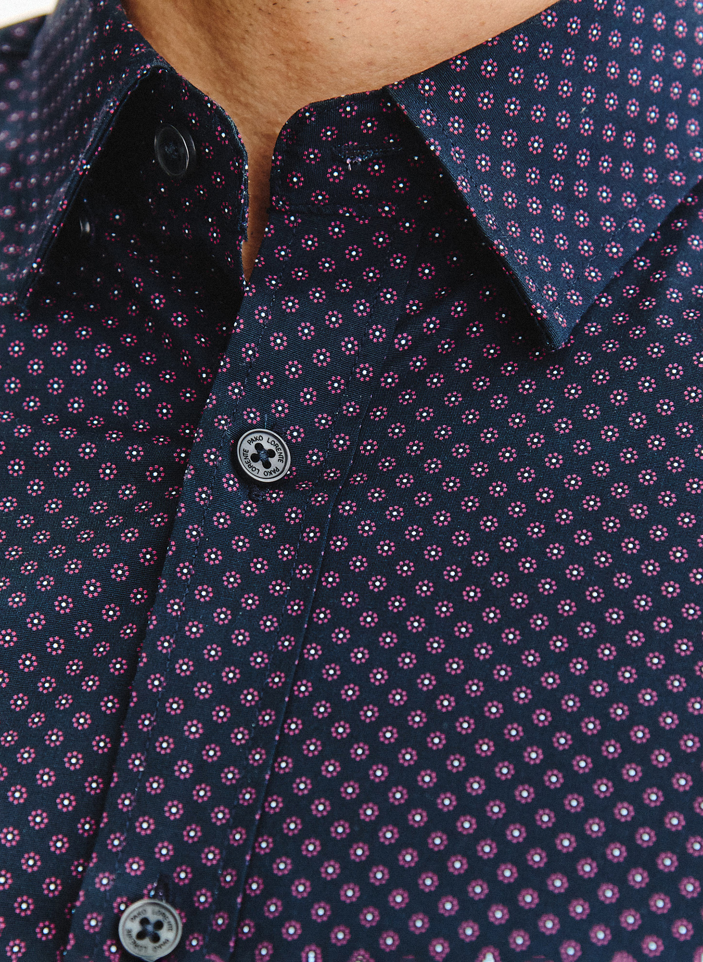 Granatowa koszula w kwiaty - Pako Lorente
