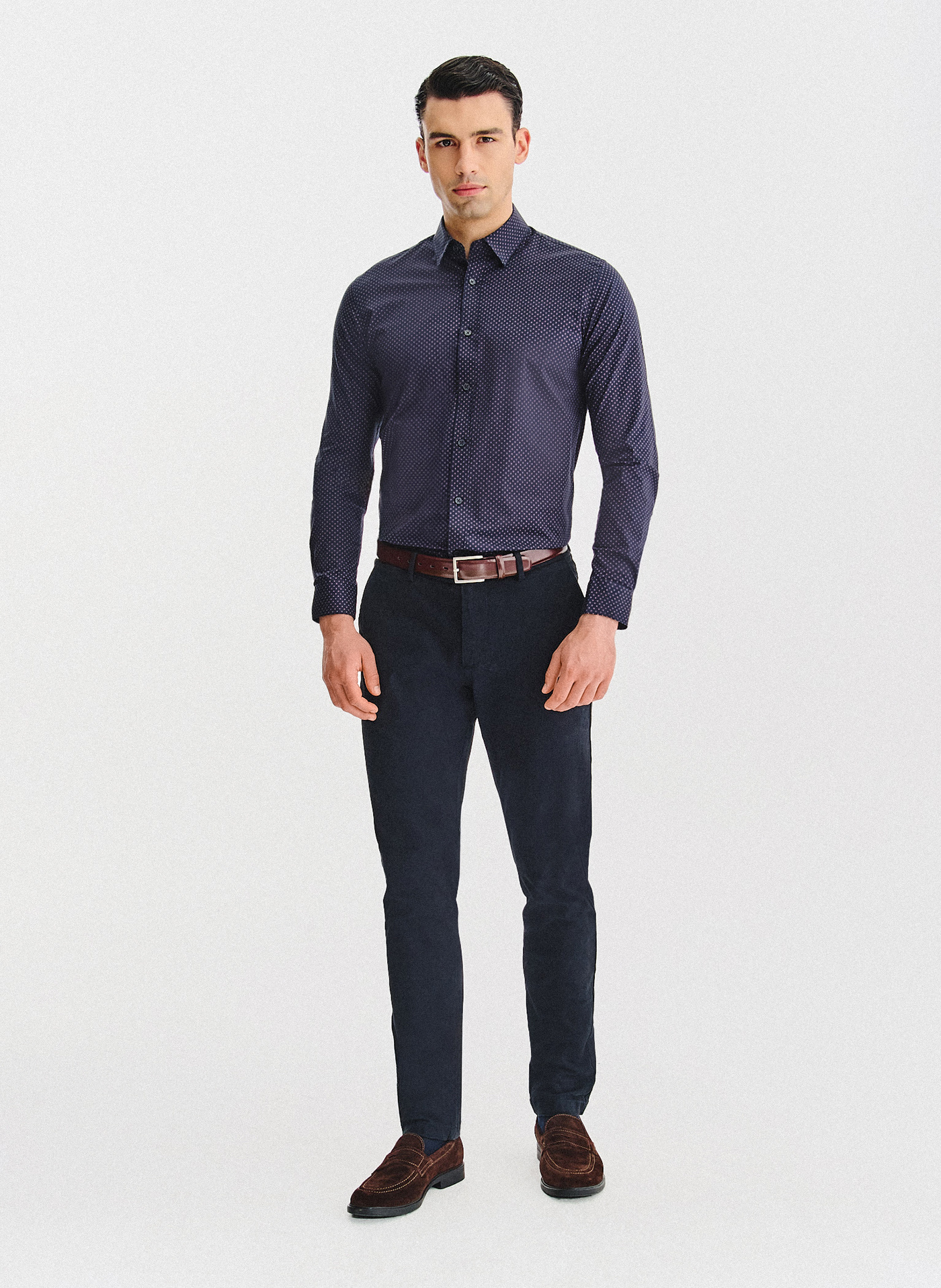 Granatowa koszula w kwiaty - Pako Lorente