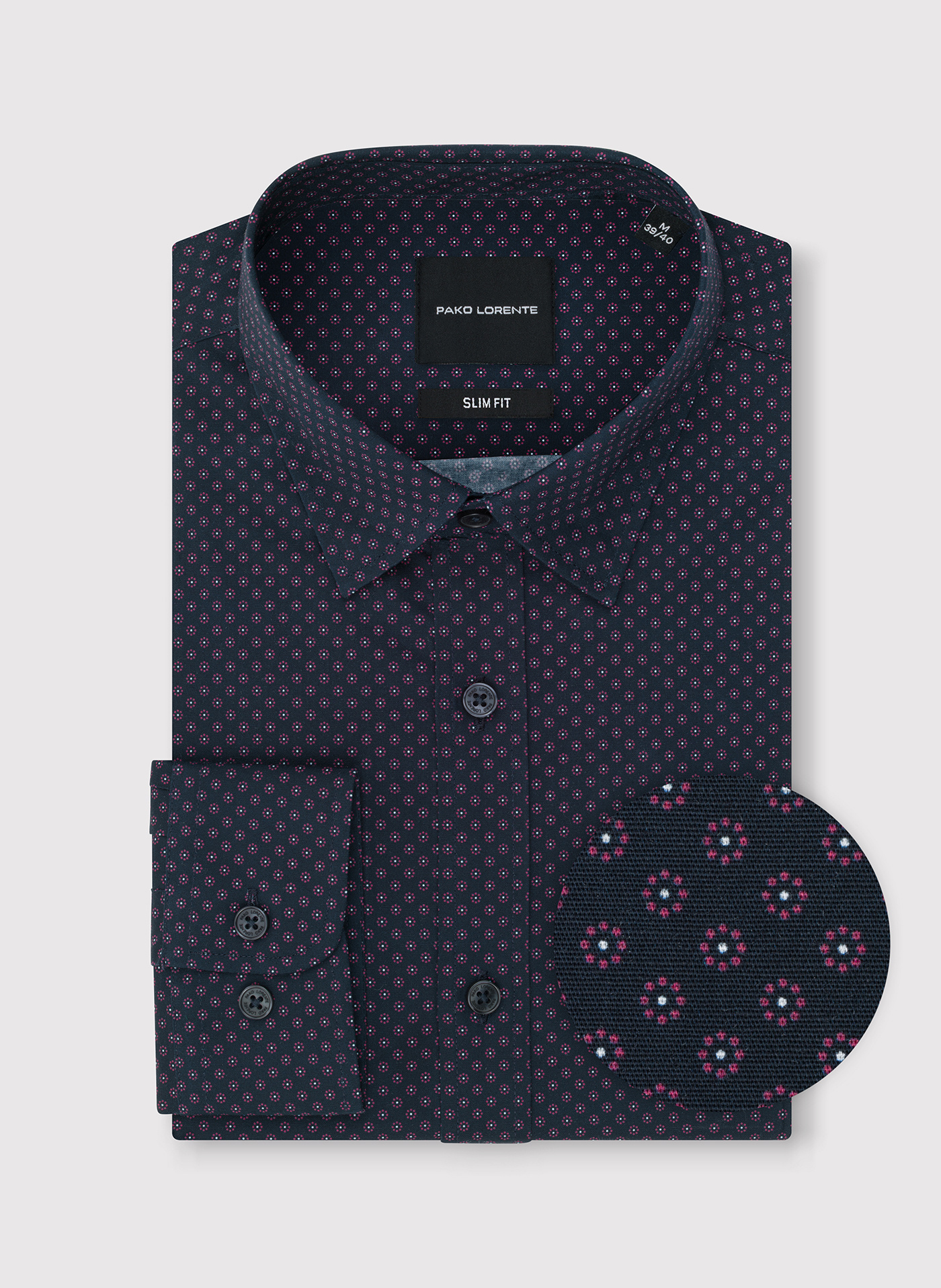 Granatowa koszula w kwiaty - Pako Lorente