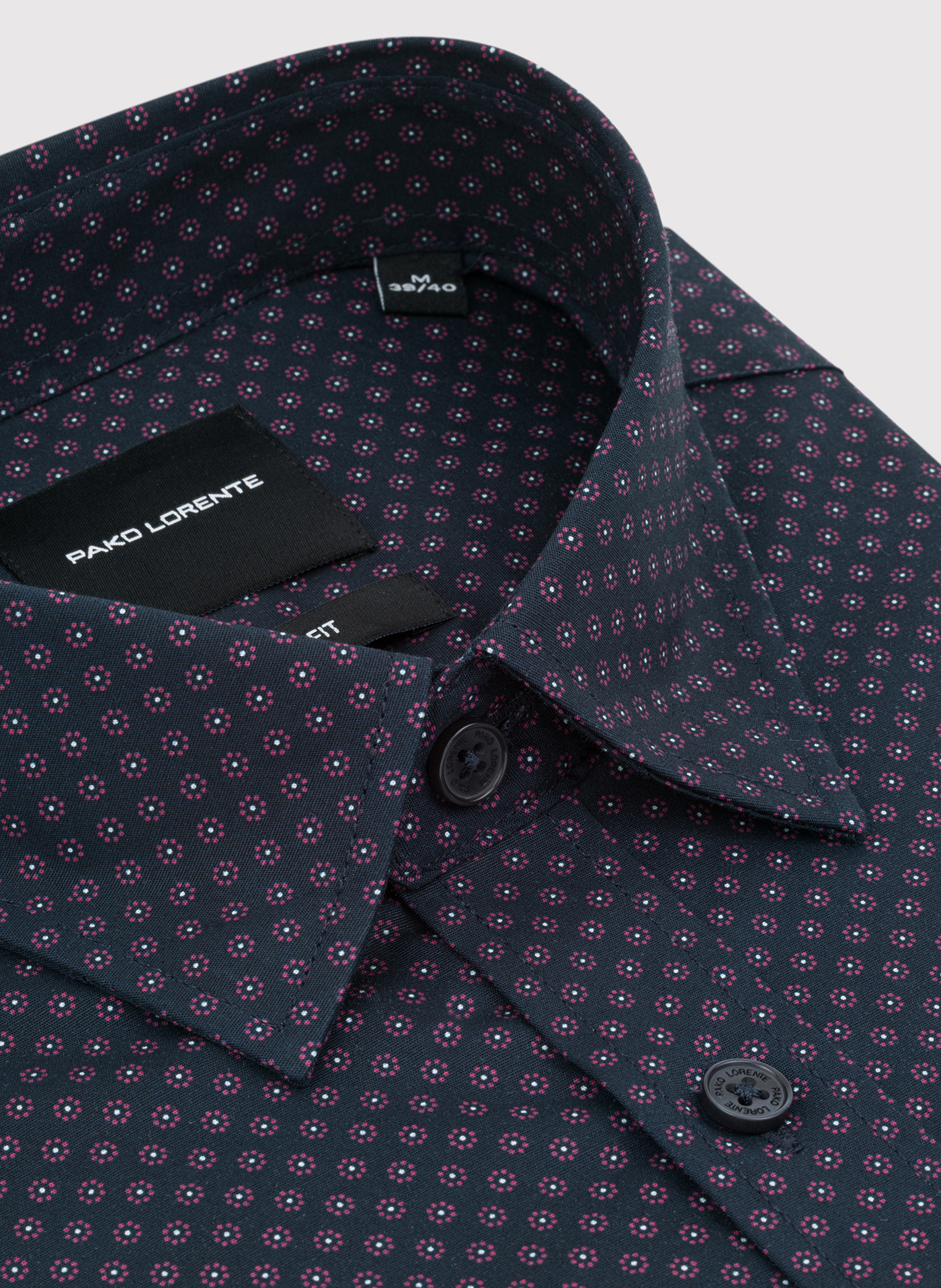 Granatowa koszula w kwiaty - Pako Lorente