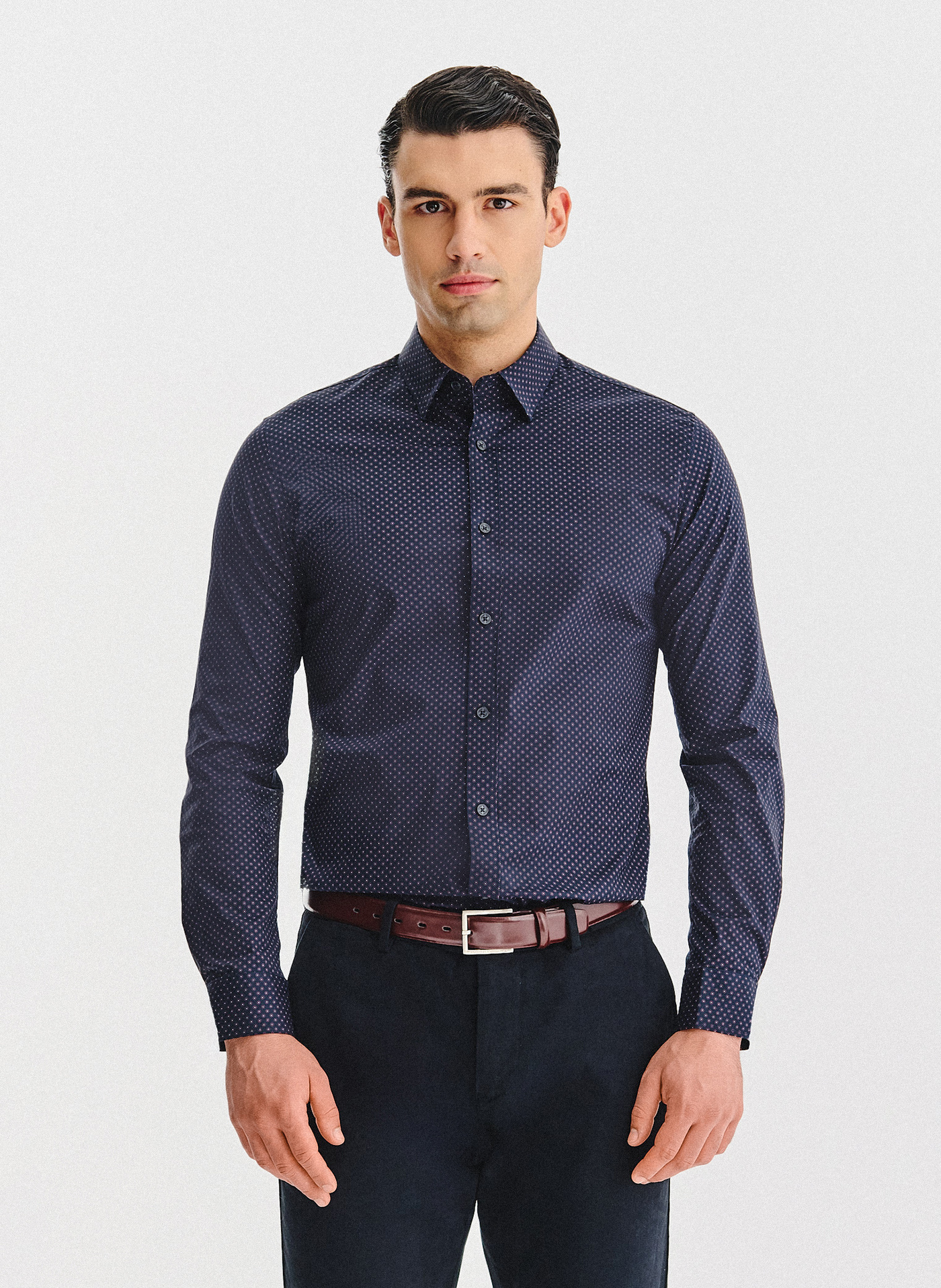 Granatowa koszula w kwiaty - Pako Lorente