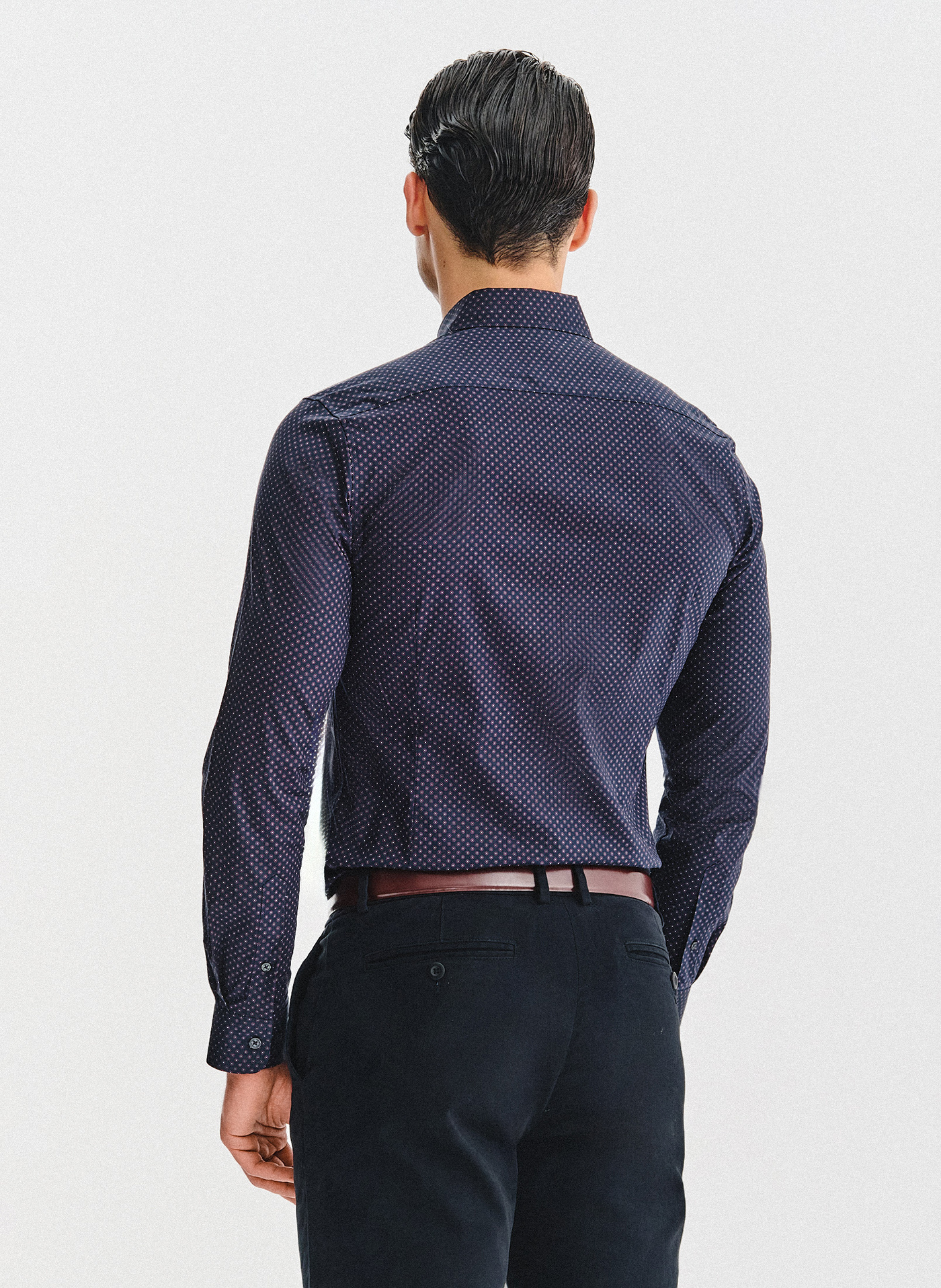 Granatowa koszula w kwiaty - Pako Lorente