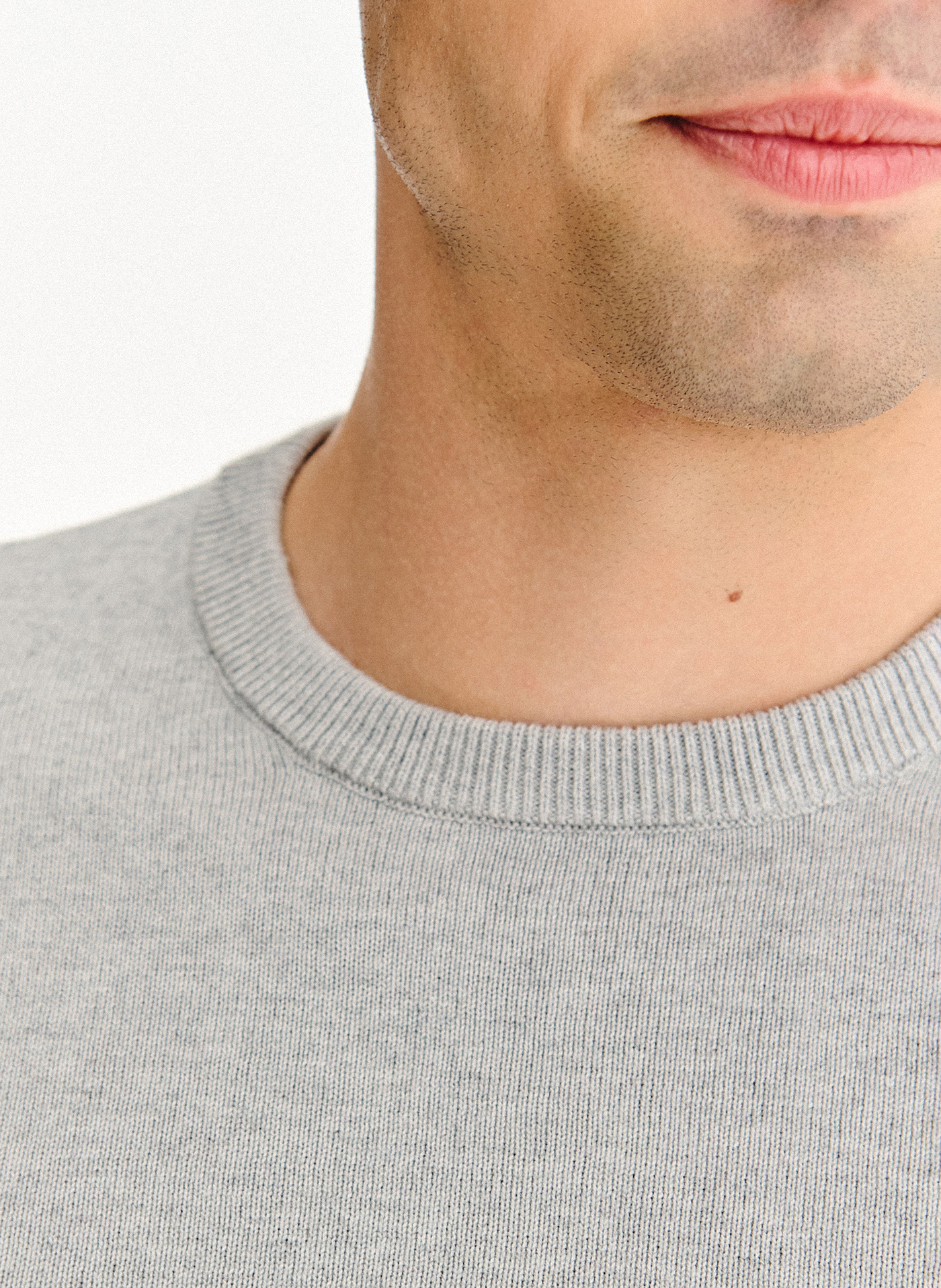 Szary bawełniany sweter z kaszmirem - Pako Lorente