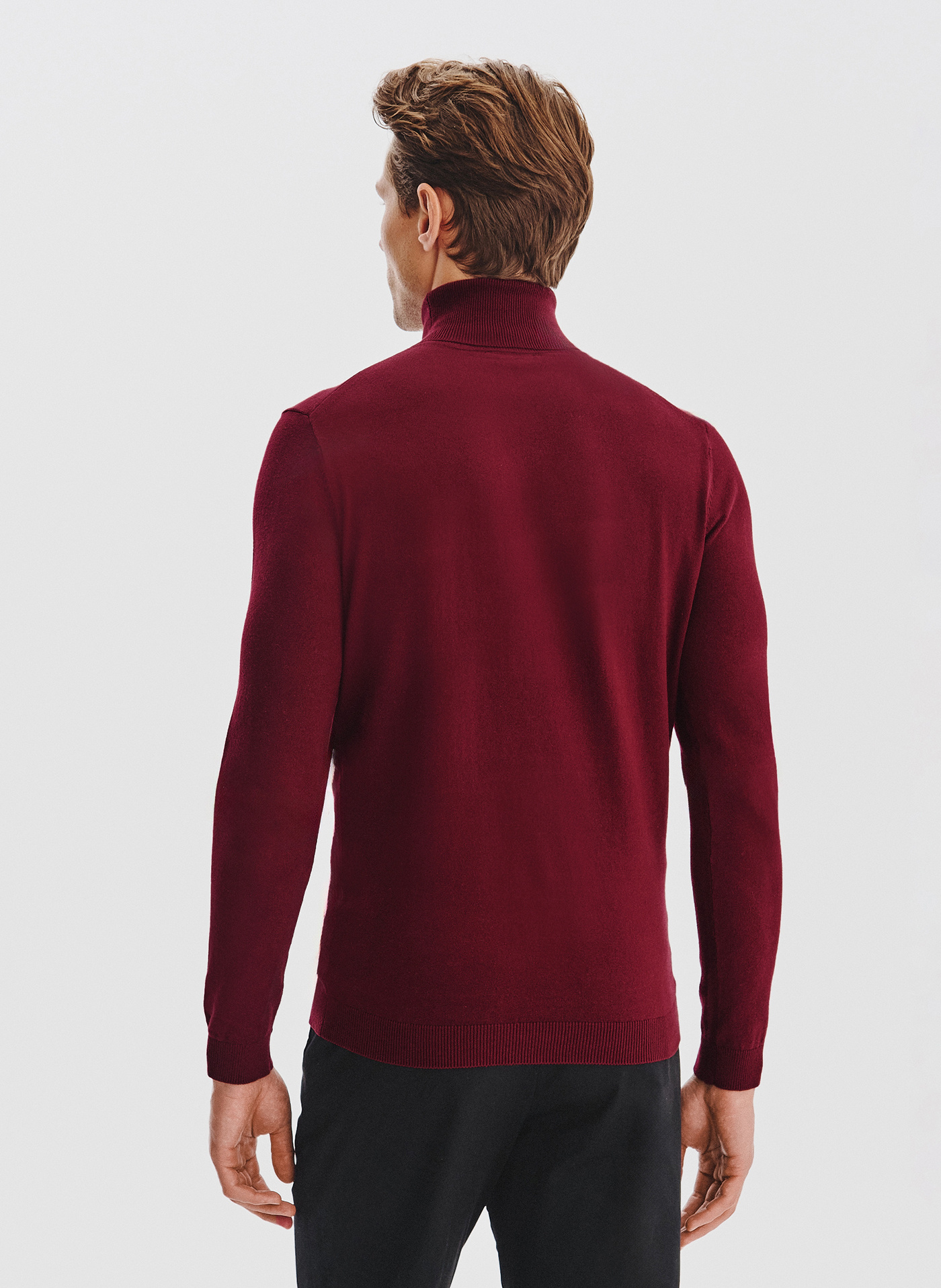 PAKO LORENTE - Bordowy gładki golf męski - Pako Lorente