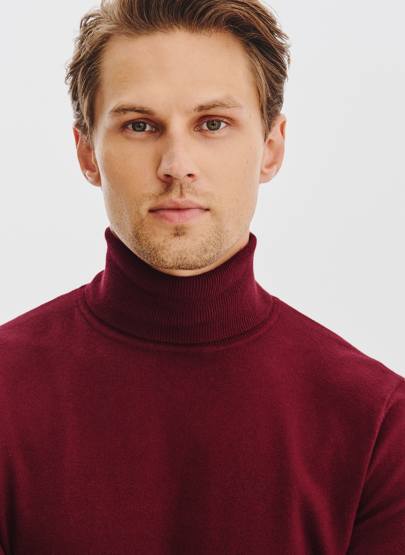 PAKO LORENTE - Bordowy gładki golf męski - Pako Lorente