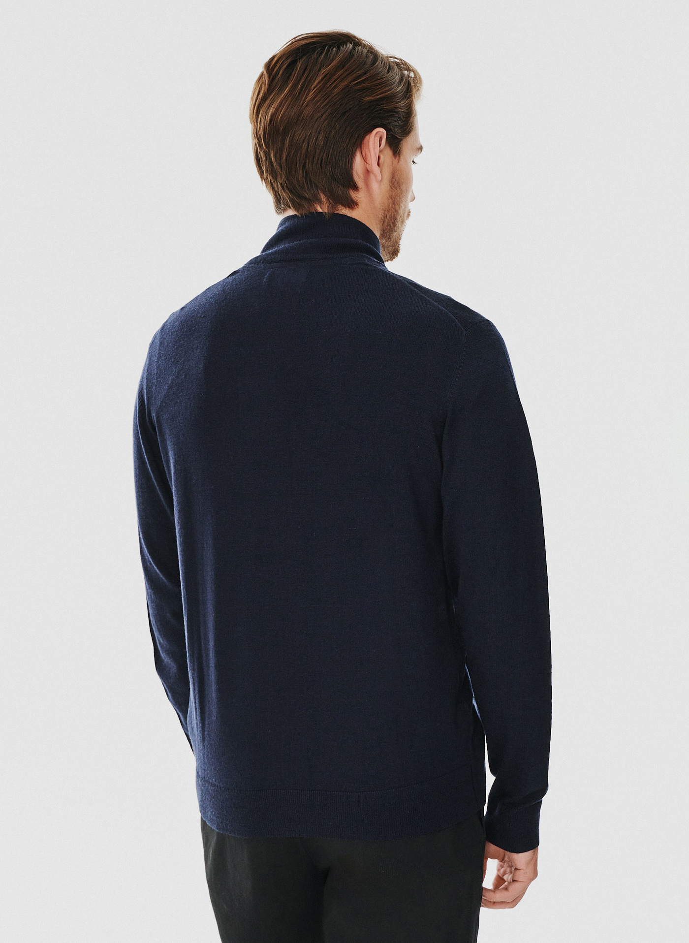 Męski rozpinany sweter w granatowym kolorze - Pako Lorente