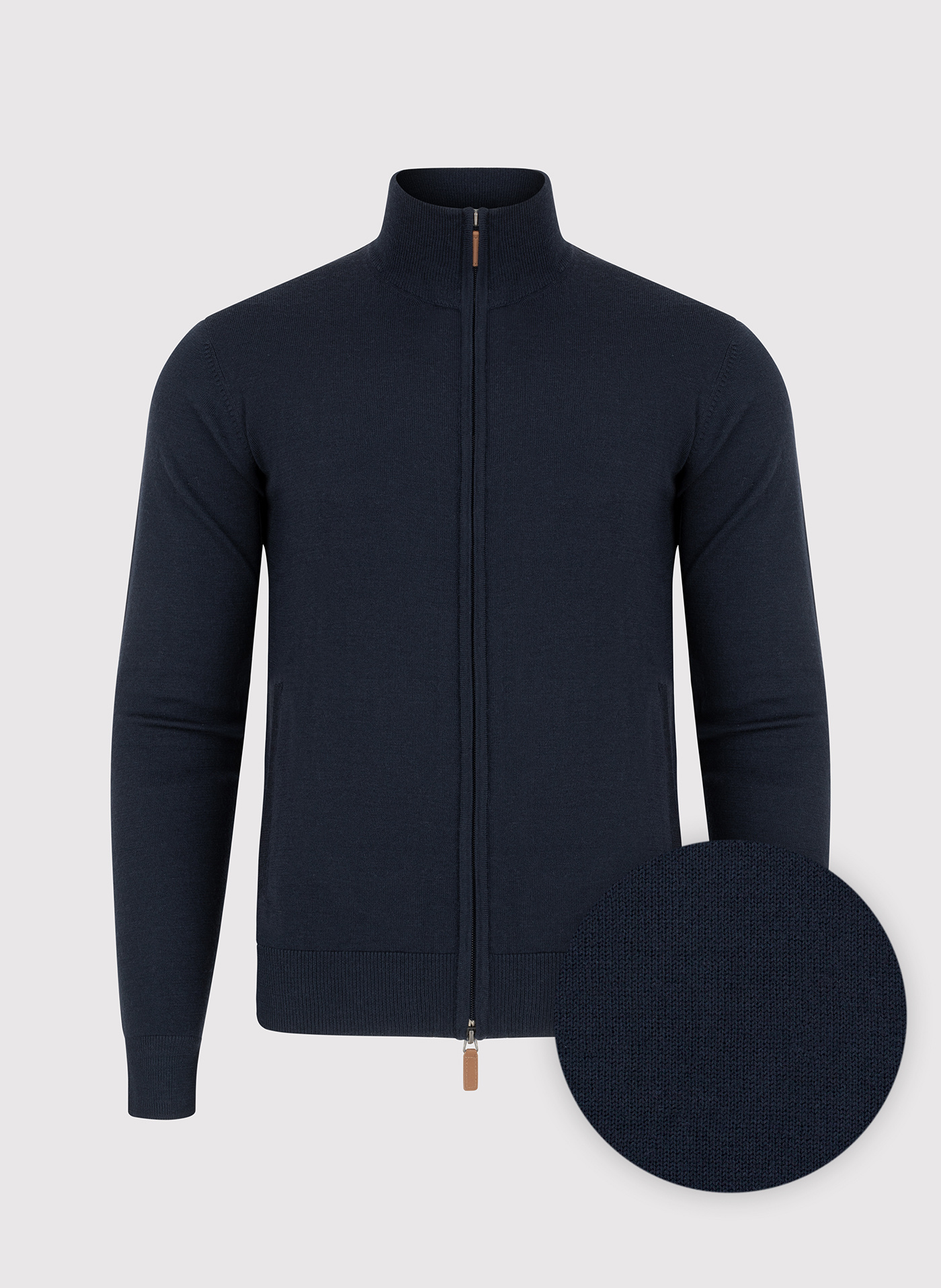 Męski rozpinany sweter w granatowym kolorze - Pako Lorente