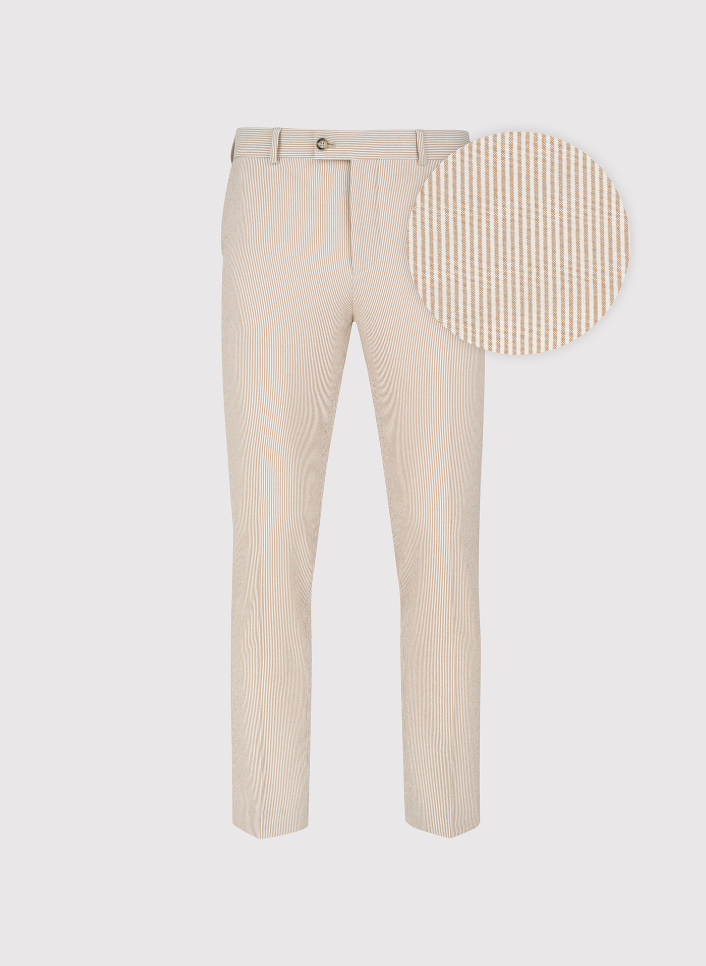PAKO LORENTE - Beżowe spodnie ganiturowe w prążek - Pako Lorente
