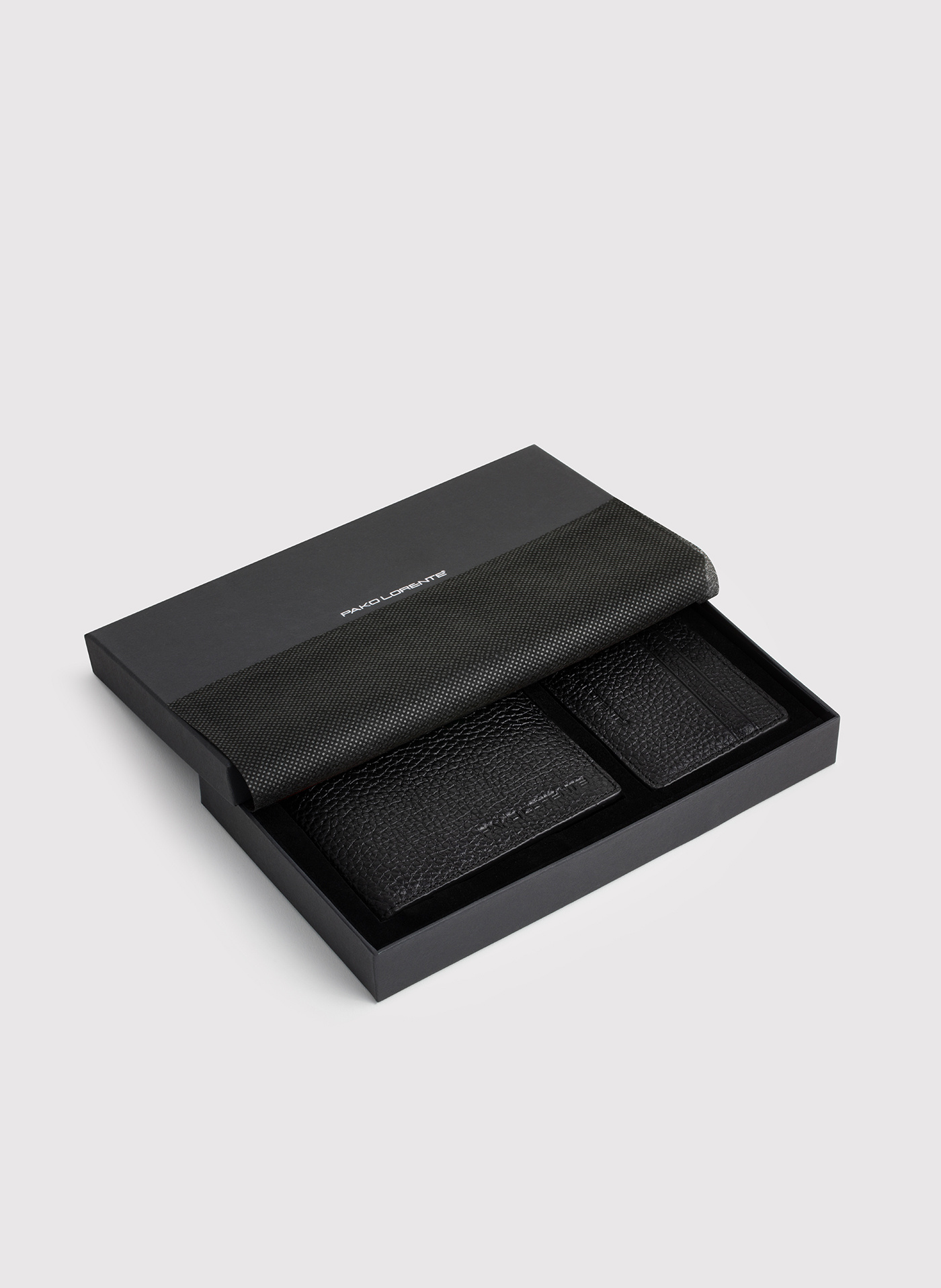 Zestaw męski skórzany portfel plus wizytownik - Pako Lorente