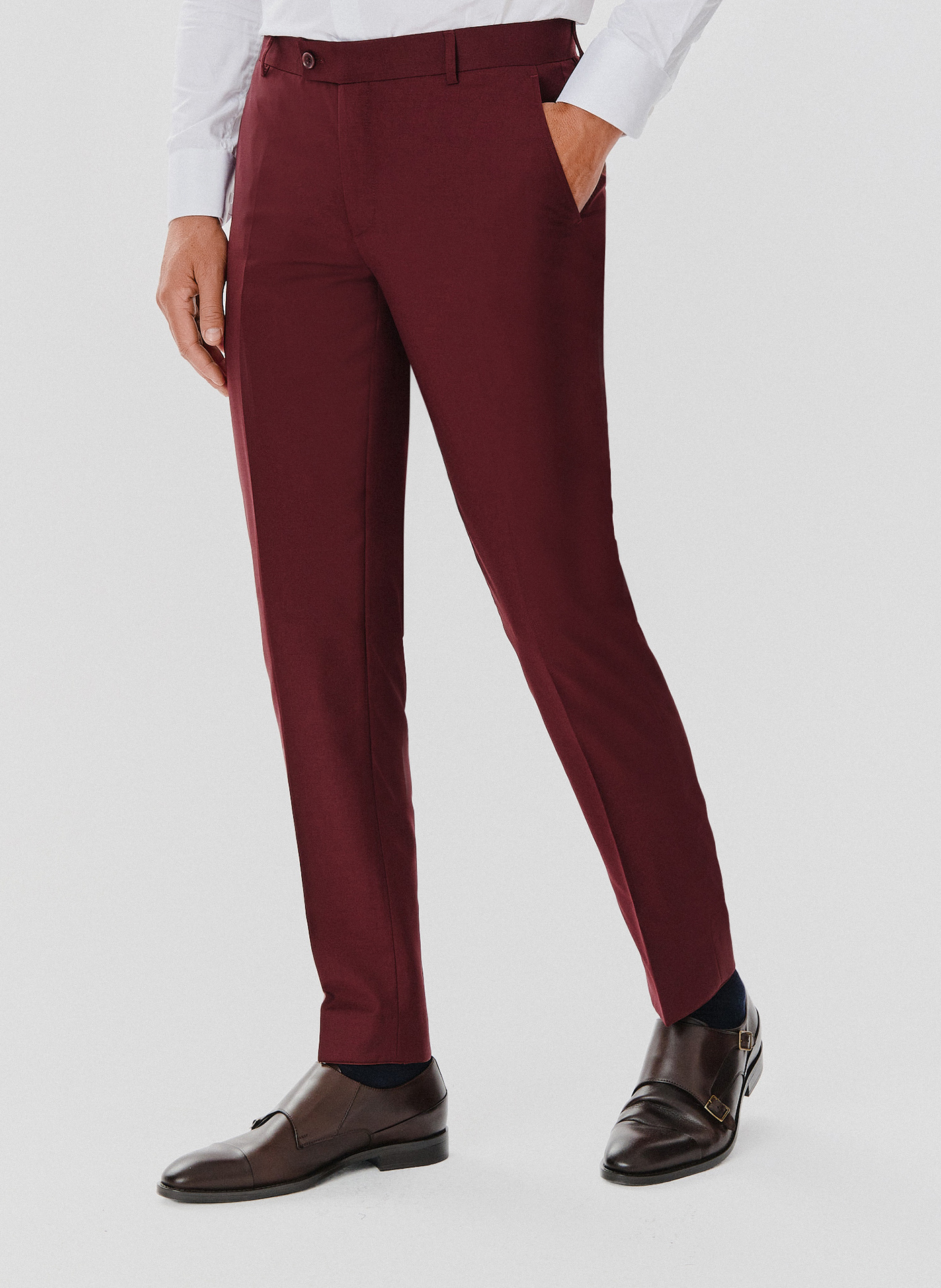Spodnie garniturowe w kolorze burgundowym - Pako Lorente