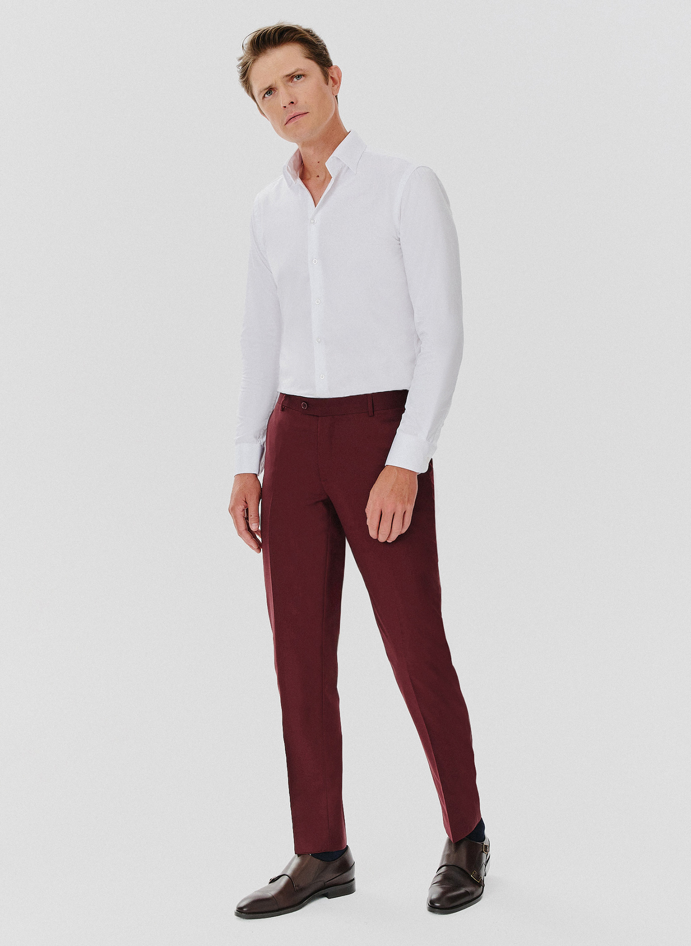 Spodnie garniturowe w kolorze burgundowym - Pako Lorente