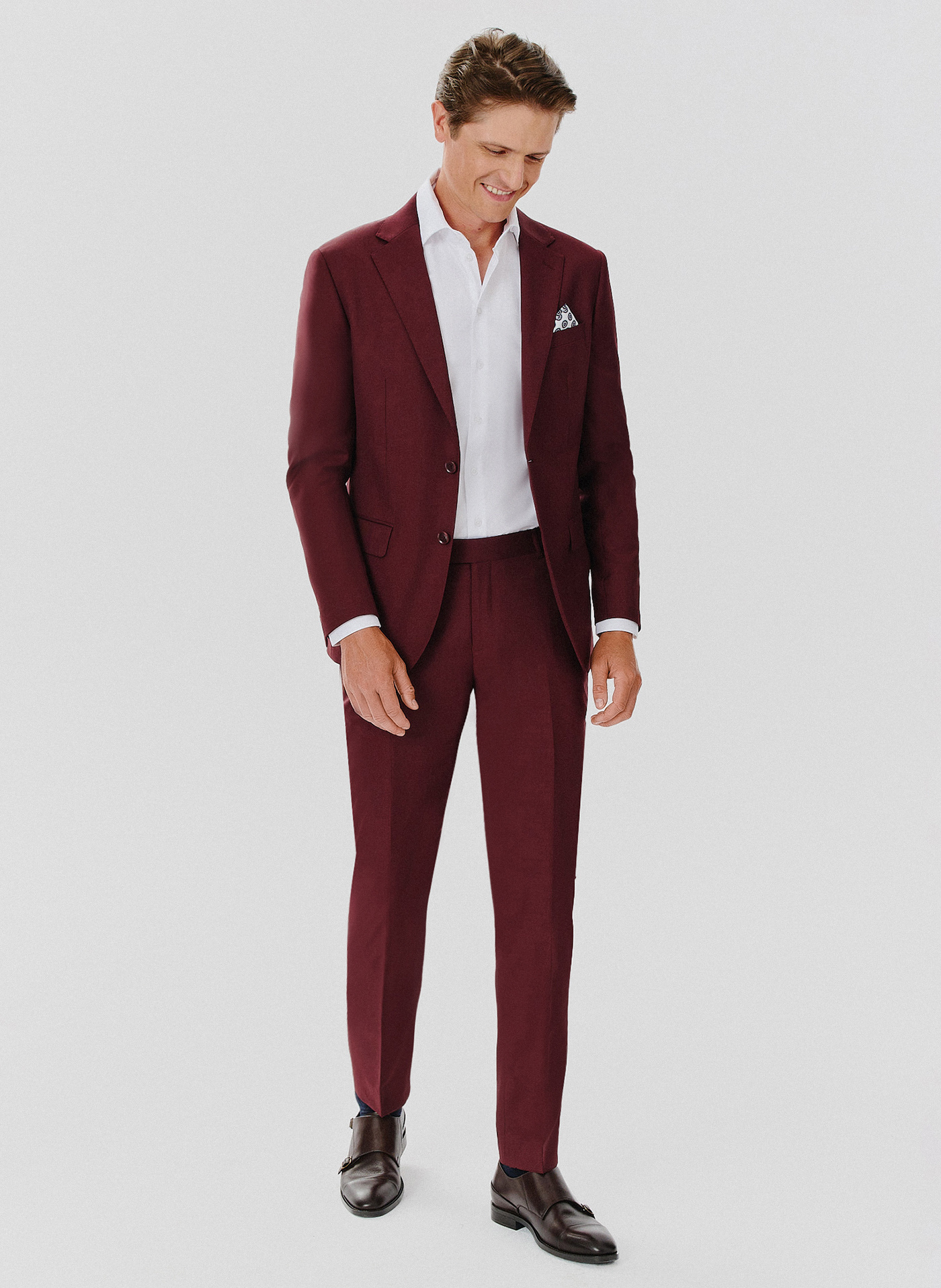 Spodnie garniturowe w kolorze burgundowym - Pako Lorente