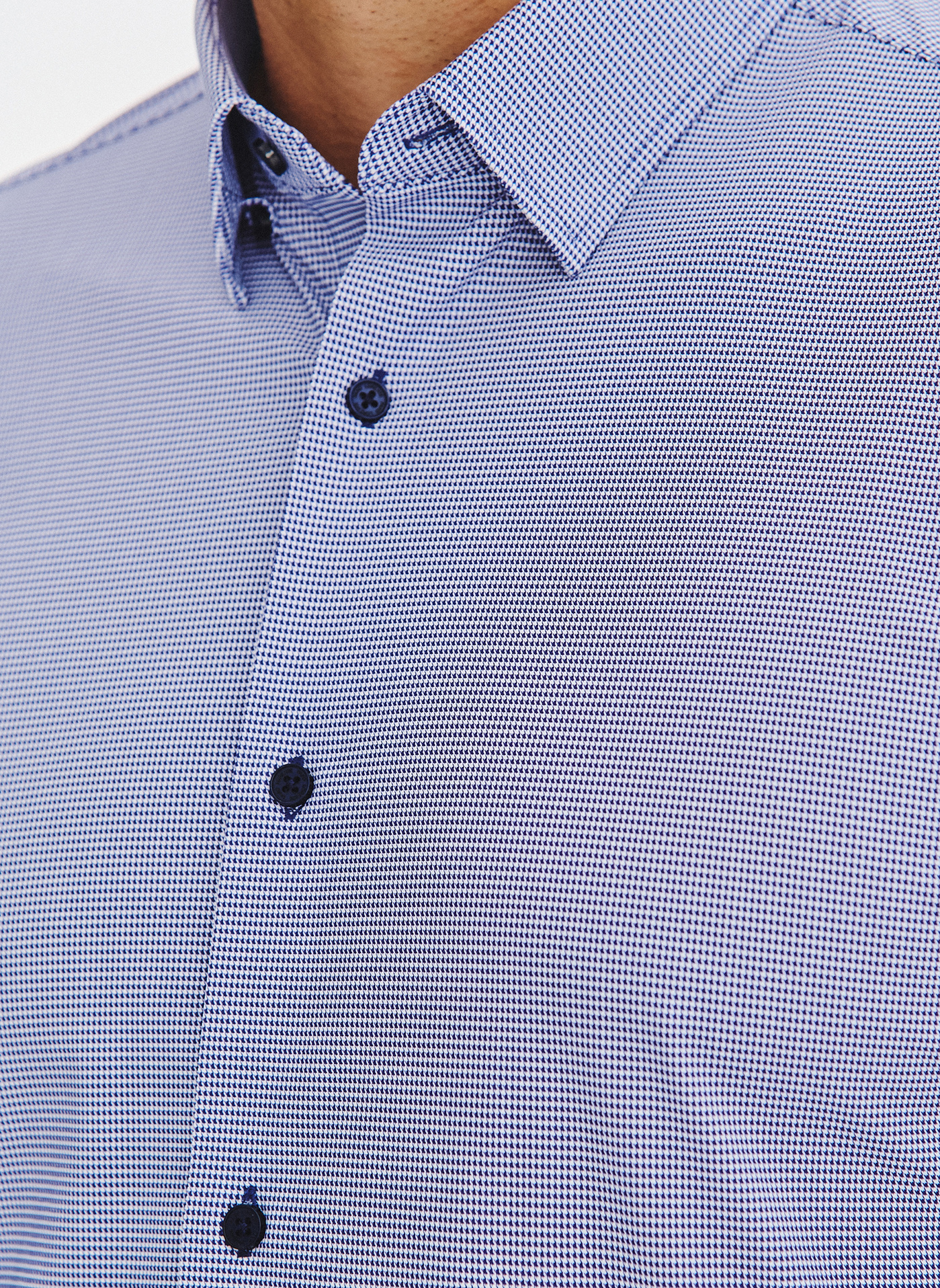 Granatowa dzianinowa koszula w pepitkę - Pako Lorente