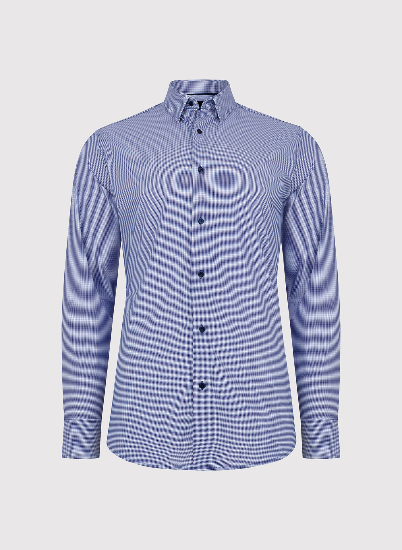 Granatowa dzianinowa koszula w pepitkę - Pako Lorente