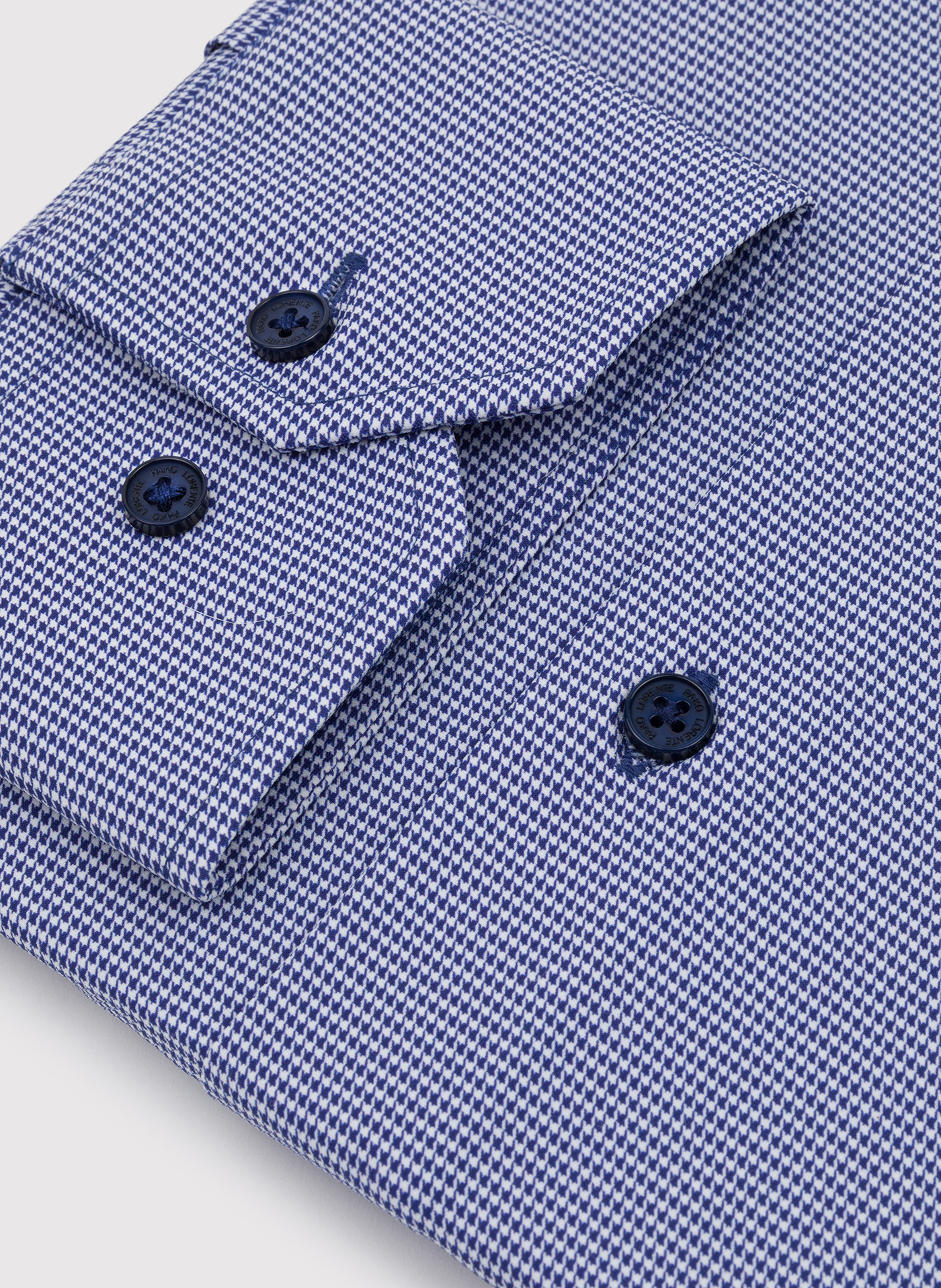 Granatowa dzianinowa koszula w pepitkę - Pako Lorente