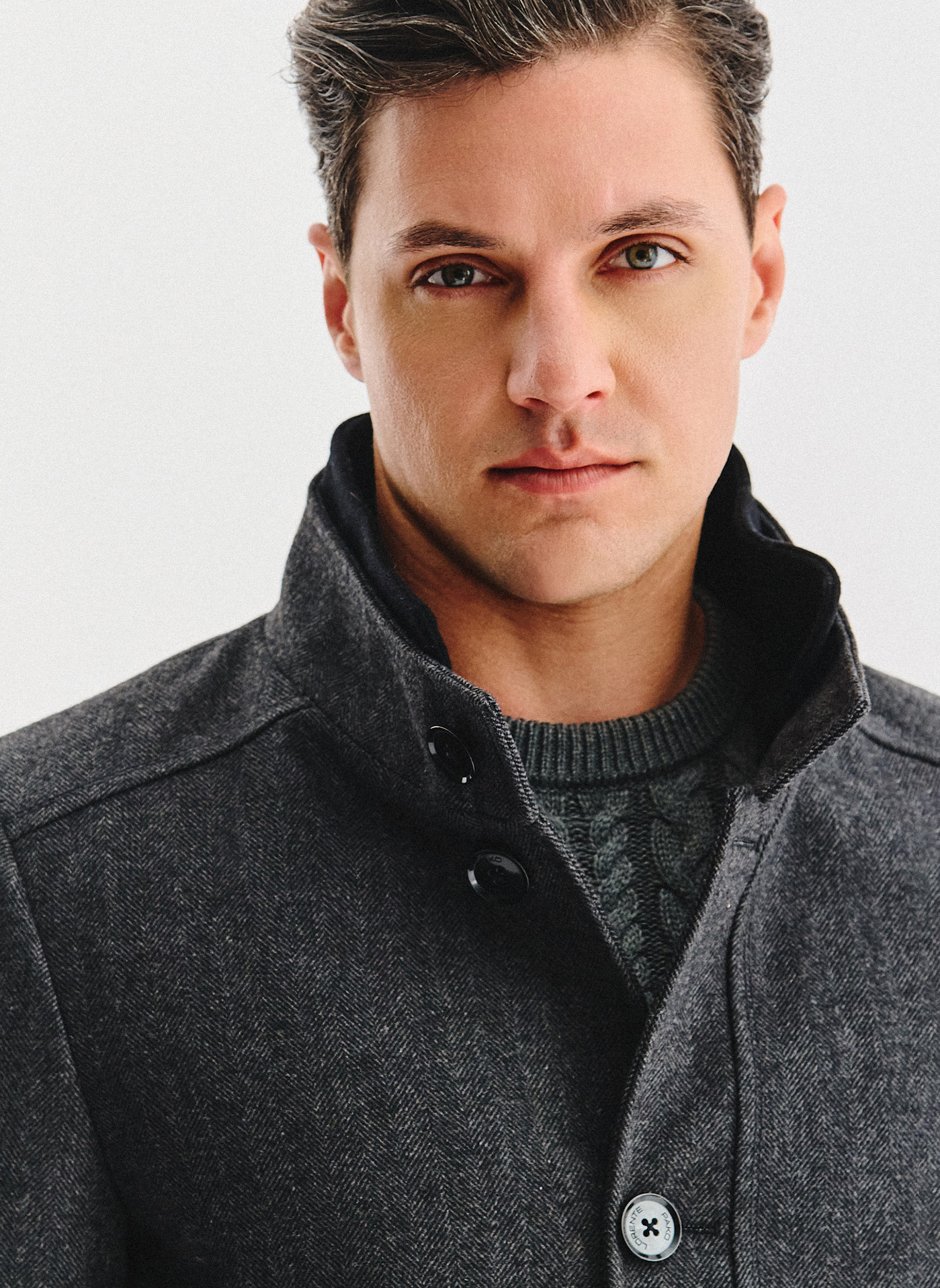 PAKO LORENTE - Szary płaszcz zapinany na guziki - Pako Lorente