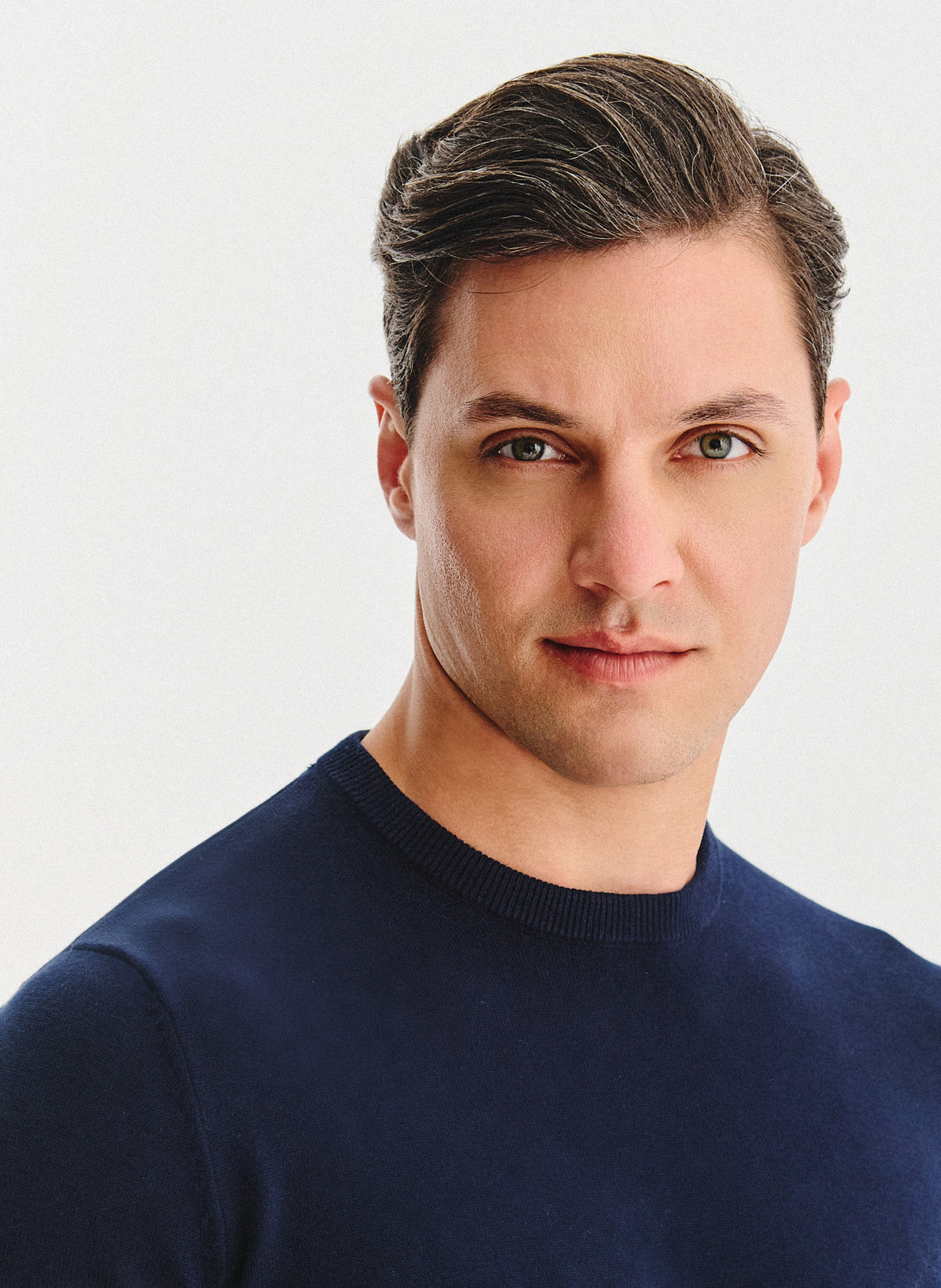 Granatowy bawełniany sweter z kaszmirem - Pako Lorente