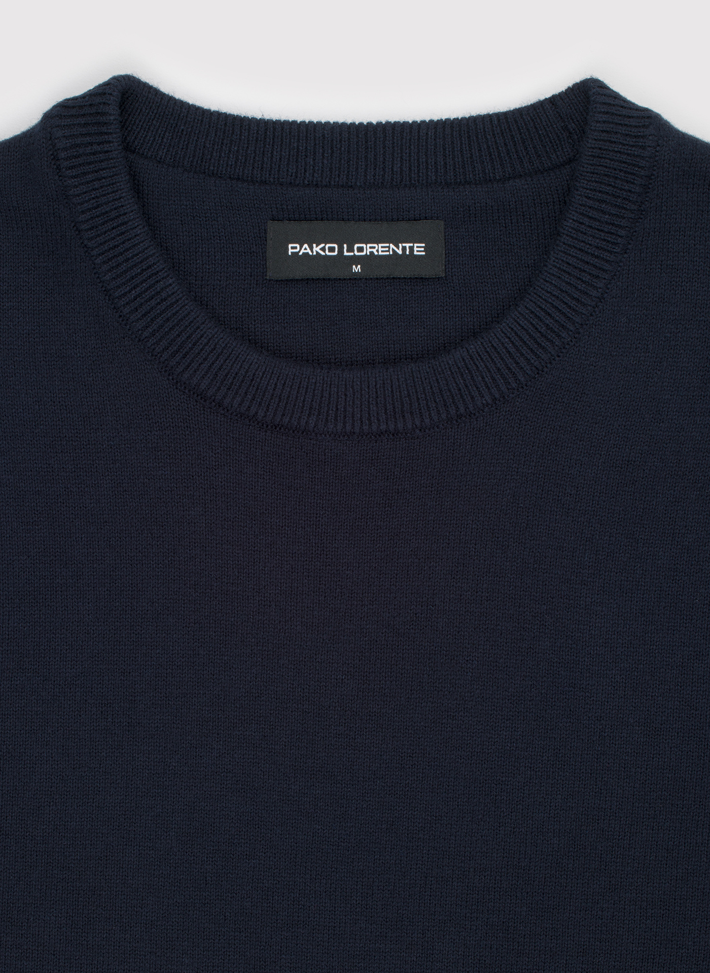 Granatowy bawełniany sweter z kaszmirem - Pako Lorente