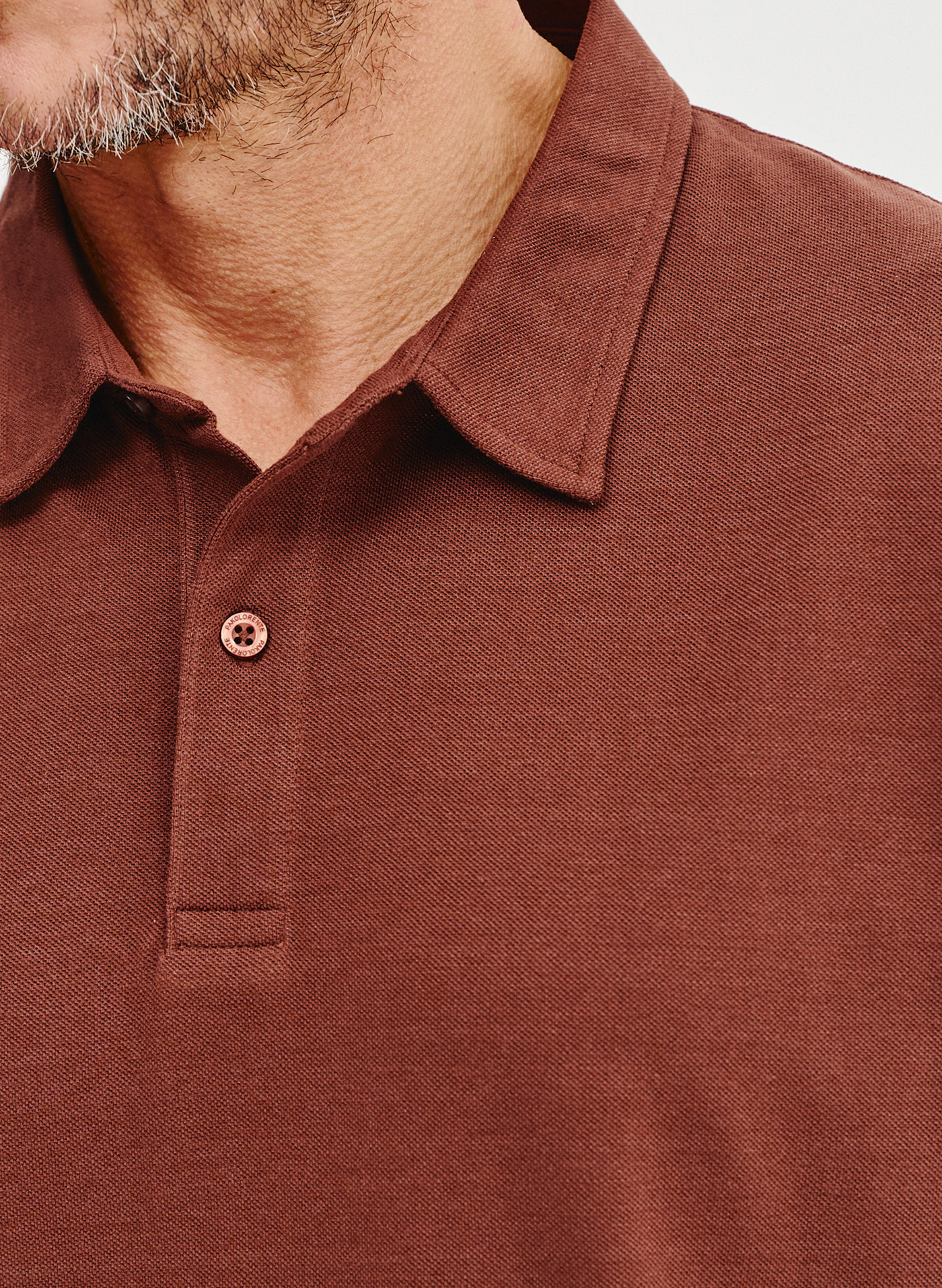 Męski t-shirt polo w kolorze brązowym - Pako Lorente