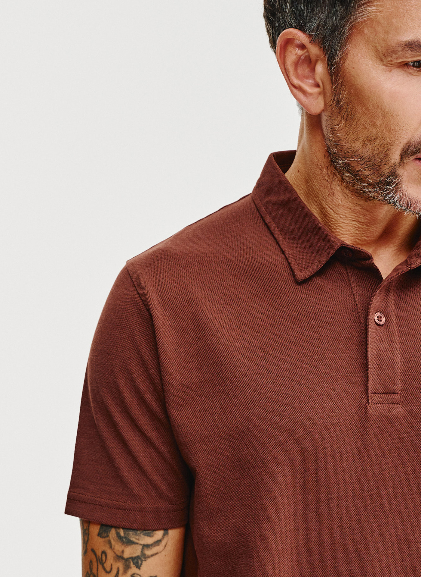 Męski t-shirt polo w kolorze brązowym - Pako Lorente