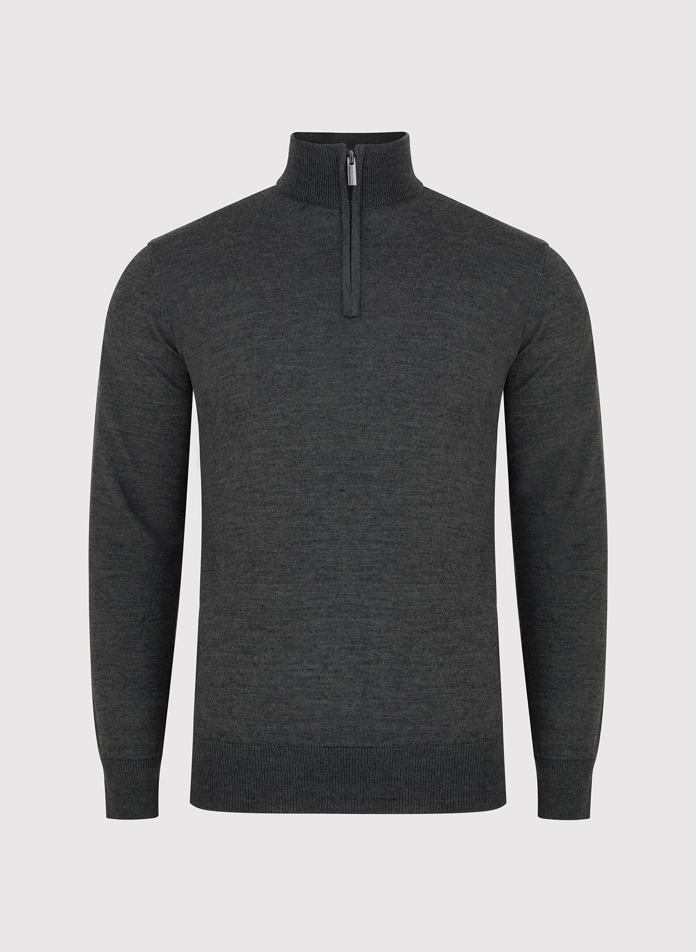 Grafitowy sweter męski ze stójką - Pako Lorente