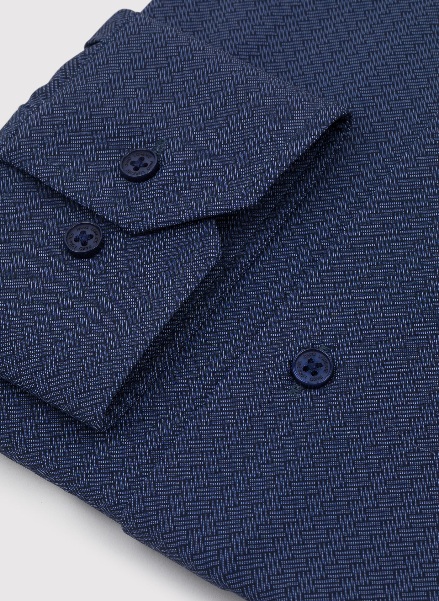 Granatowa dzianinowa koszula w jodełkę - Pako Lorente