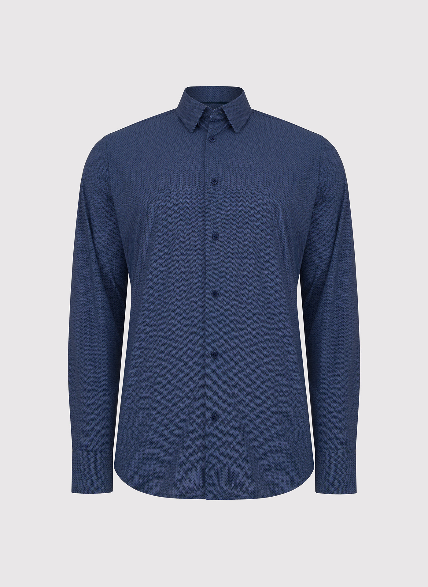 Granatowa dzianinowa koszula w jodełkę - Pako Lorente