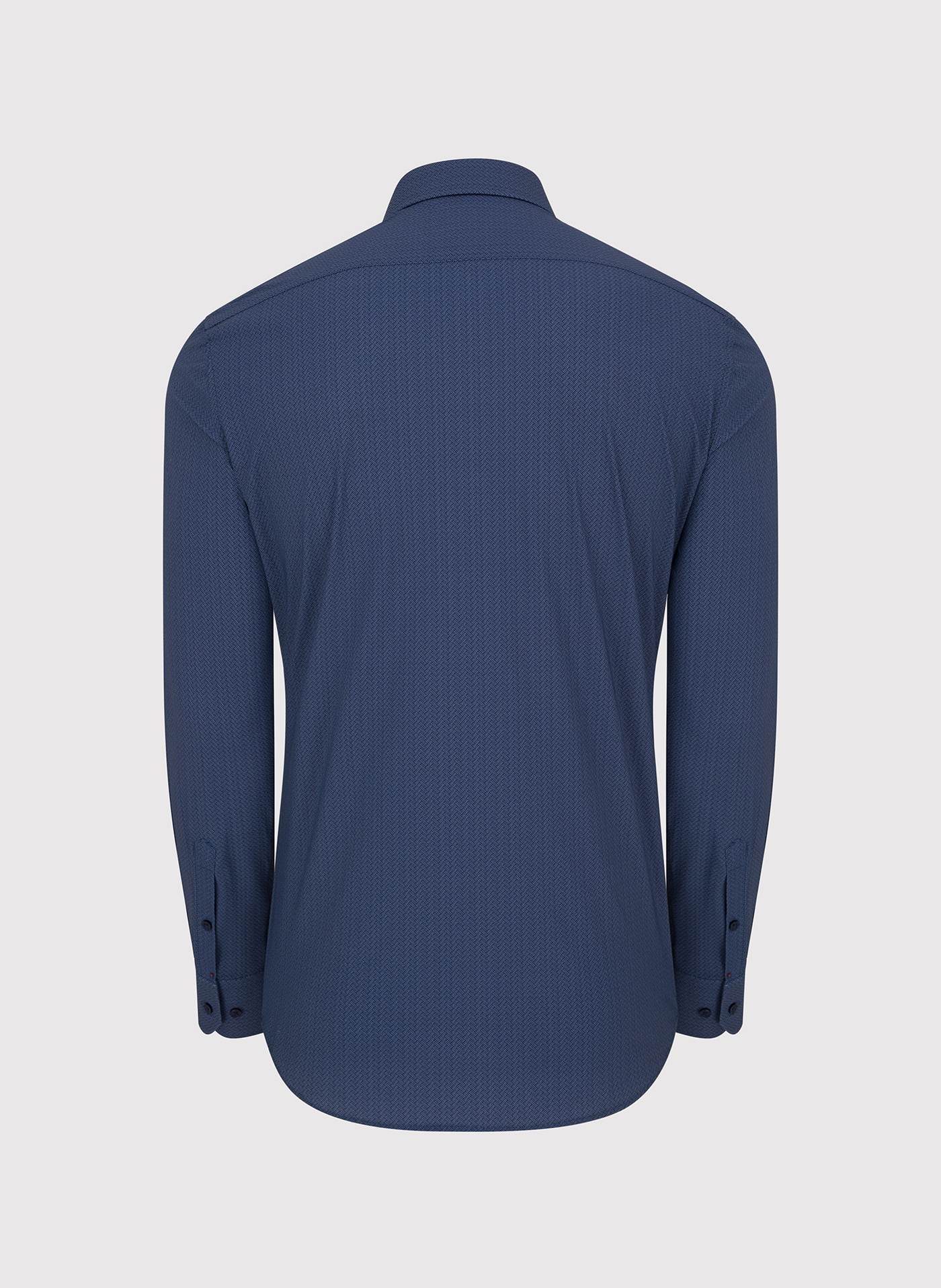 Granatowa dzianinowa koszula w jodełkę - Pako Lorente