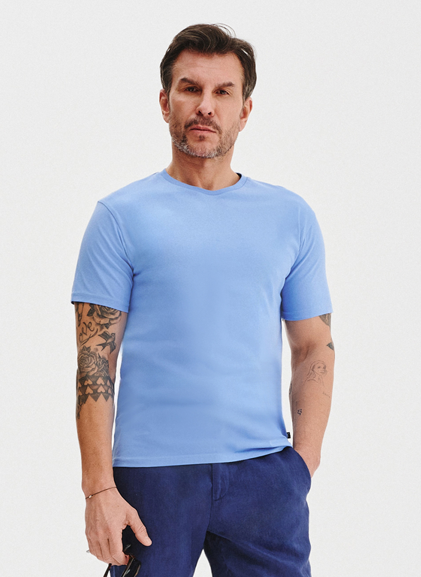 Bawełniany niebieski t-shirt - Pako Lorente