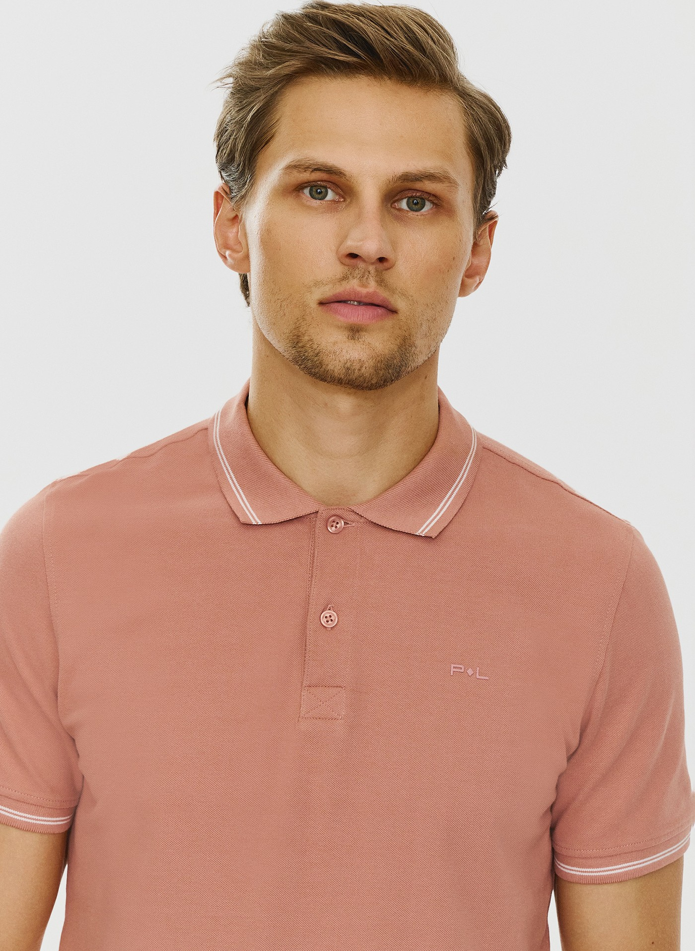 Gładki t-shirt polo P24SF-TX-004-R - Pako Lorente - Pako Lorente