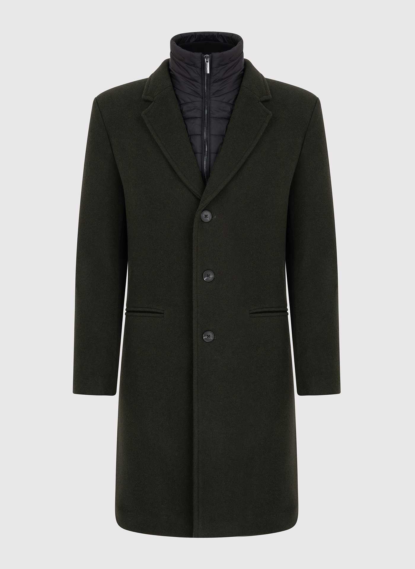 Wełniany płaszcz męski w kolorze zielonym - Pako Lorente