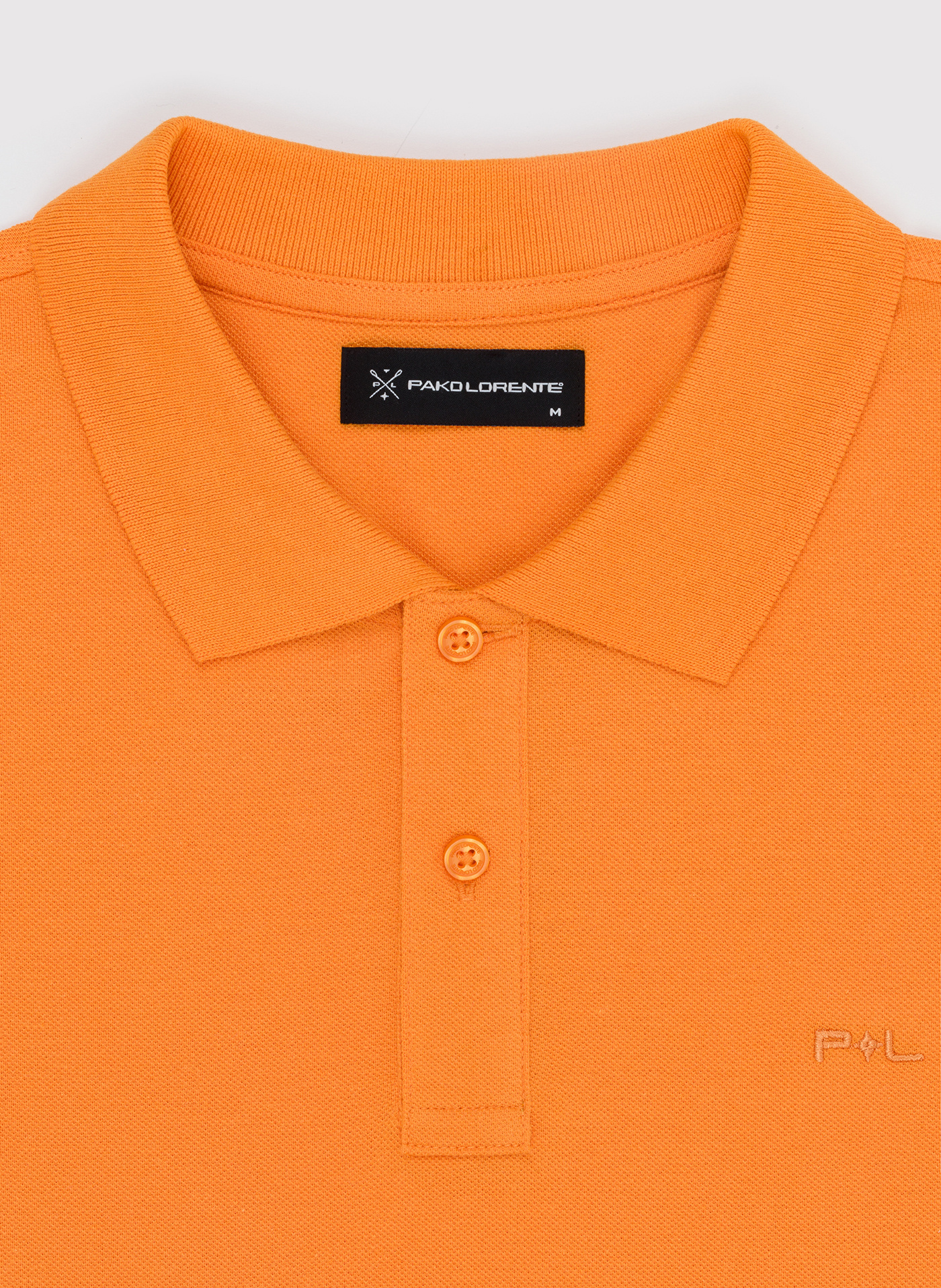 Gładki t-shirt polo w pomarańczowym kolorze - Pako Lorente