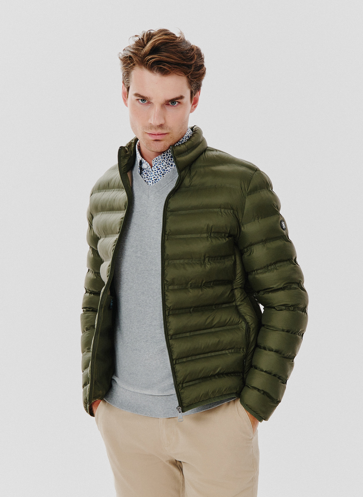 Krótka pikowana kurtka w kolorze zielonym - Pako Lorente