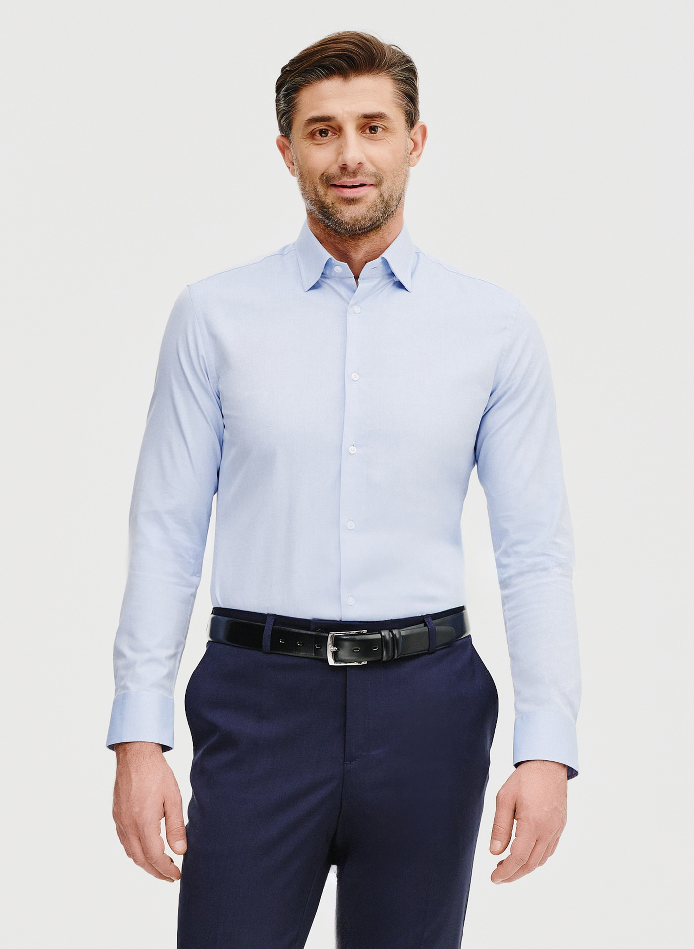 Gładka koszula męska w kolorze niebieskim - Pako Lorente