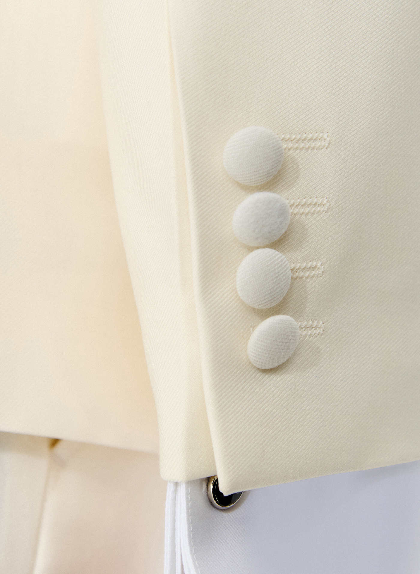 PAKO LORENTE - Wełniana beżowa marynarka smokingowa - Pako Lorente