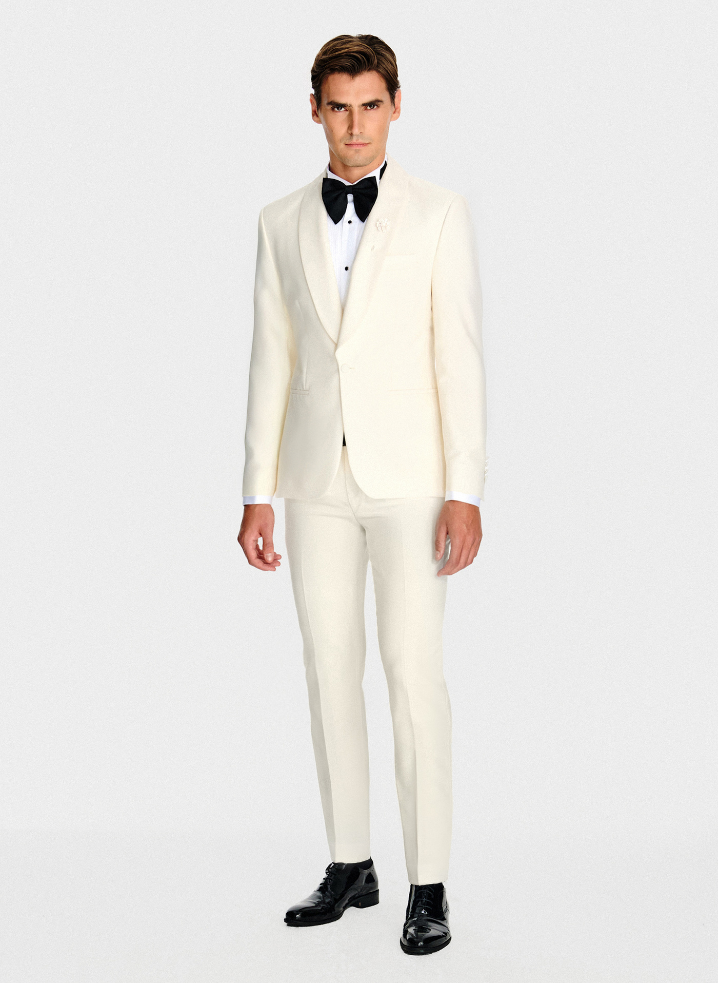 PAKO LORENTE - Wełniana beżowa marynarka smokingowa - Pako Lorente