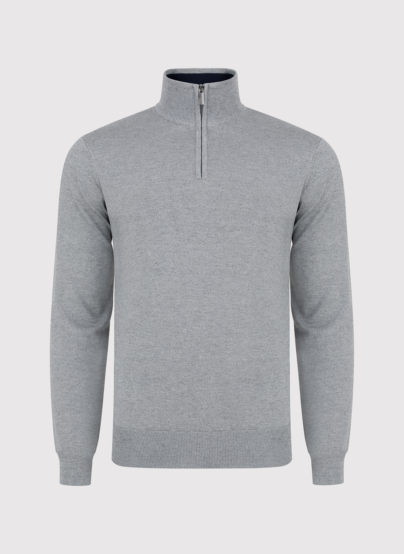 Szary sweter z wysoką stójką zapinaną na zamek - Pako Lorente