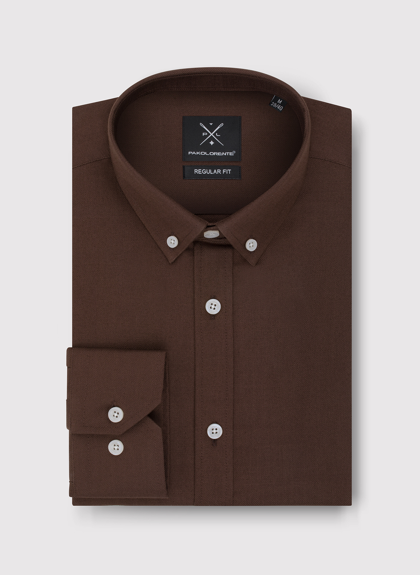 Brązowa bawełniana koszula męska - Pako Lorente