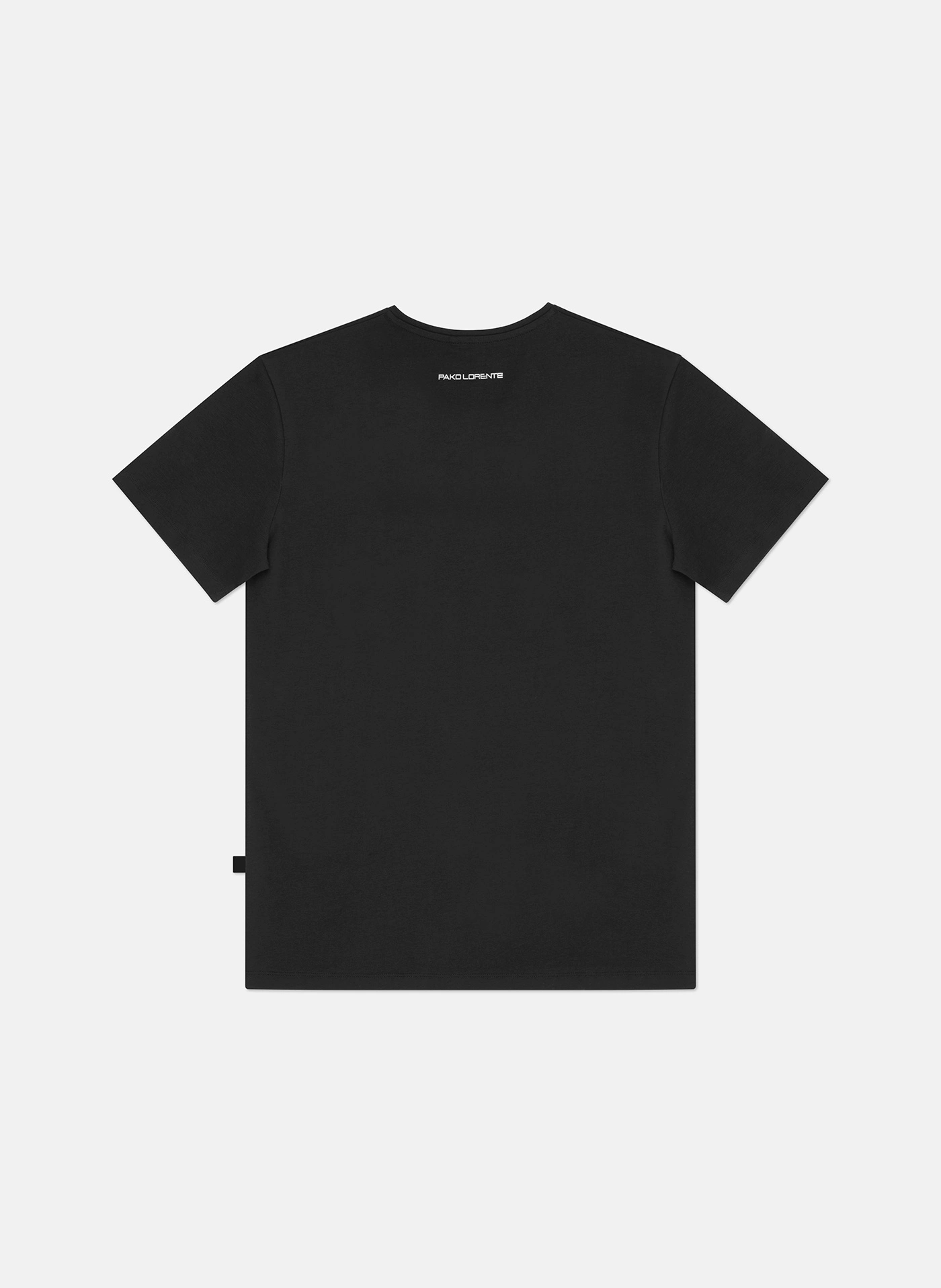 Czarny gładki t-shirt v-neck - Pako Lorente