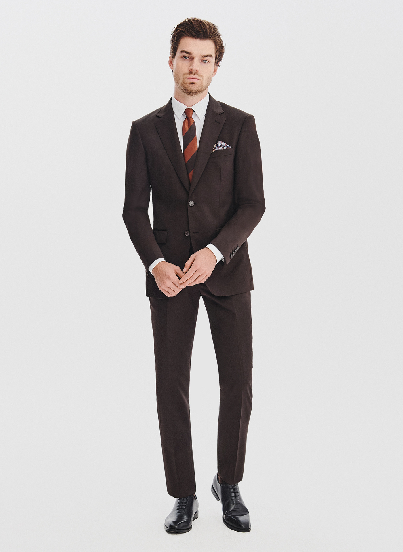 PAKO LORENTE - Brązowy garnitur męski - Pako Lorente