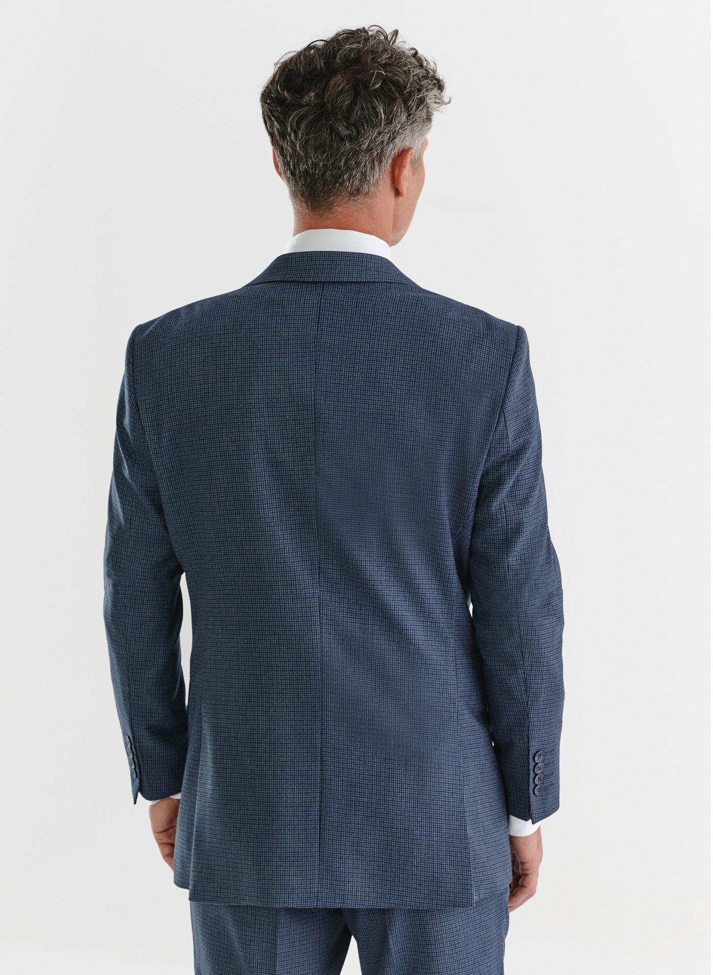 Granatowa marynarka garniturowa w pepitkę - Pako Lorente