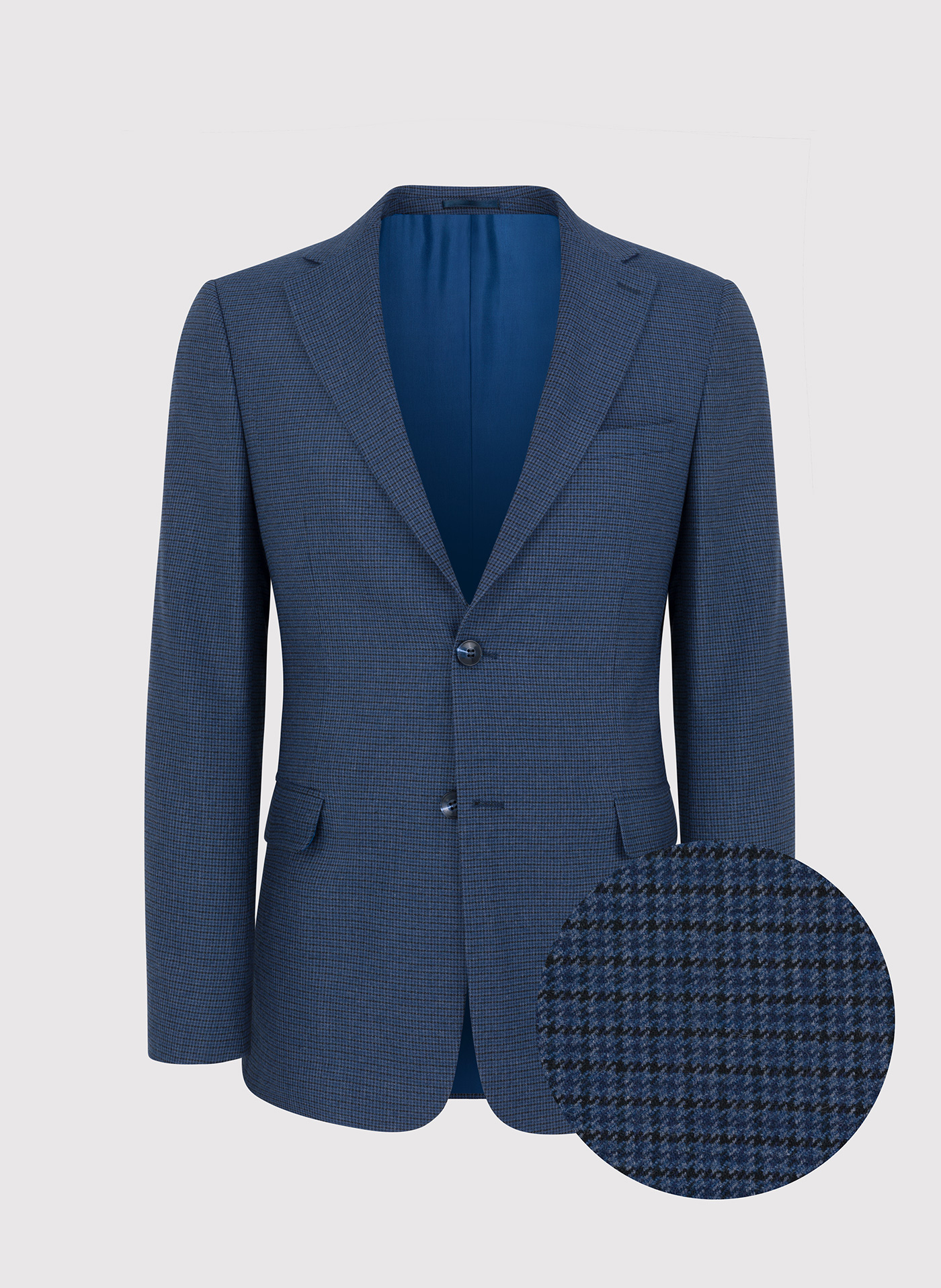Granatowa marynarka garniturowa w pepitkę - Pako Lorente