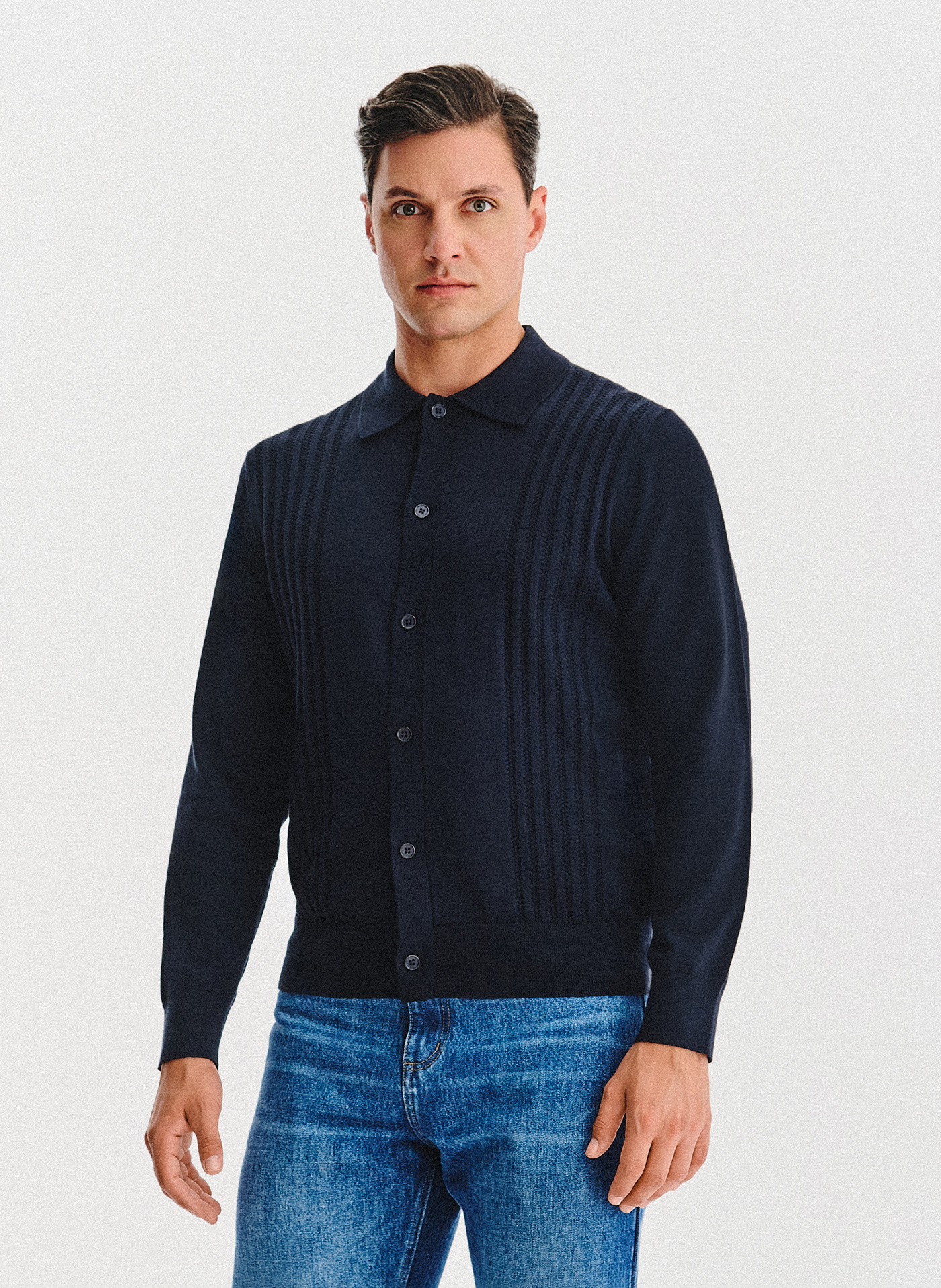 PAKO LORENTE - Bawełniany kardigan w kolorze granatowym - Pako Lorente