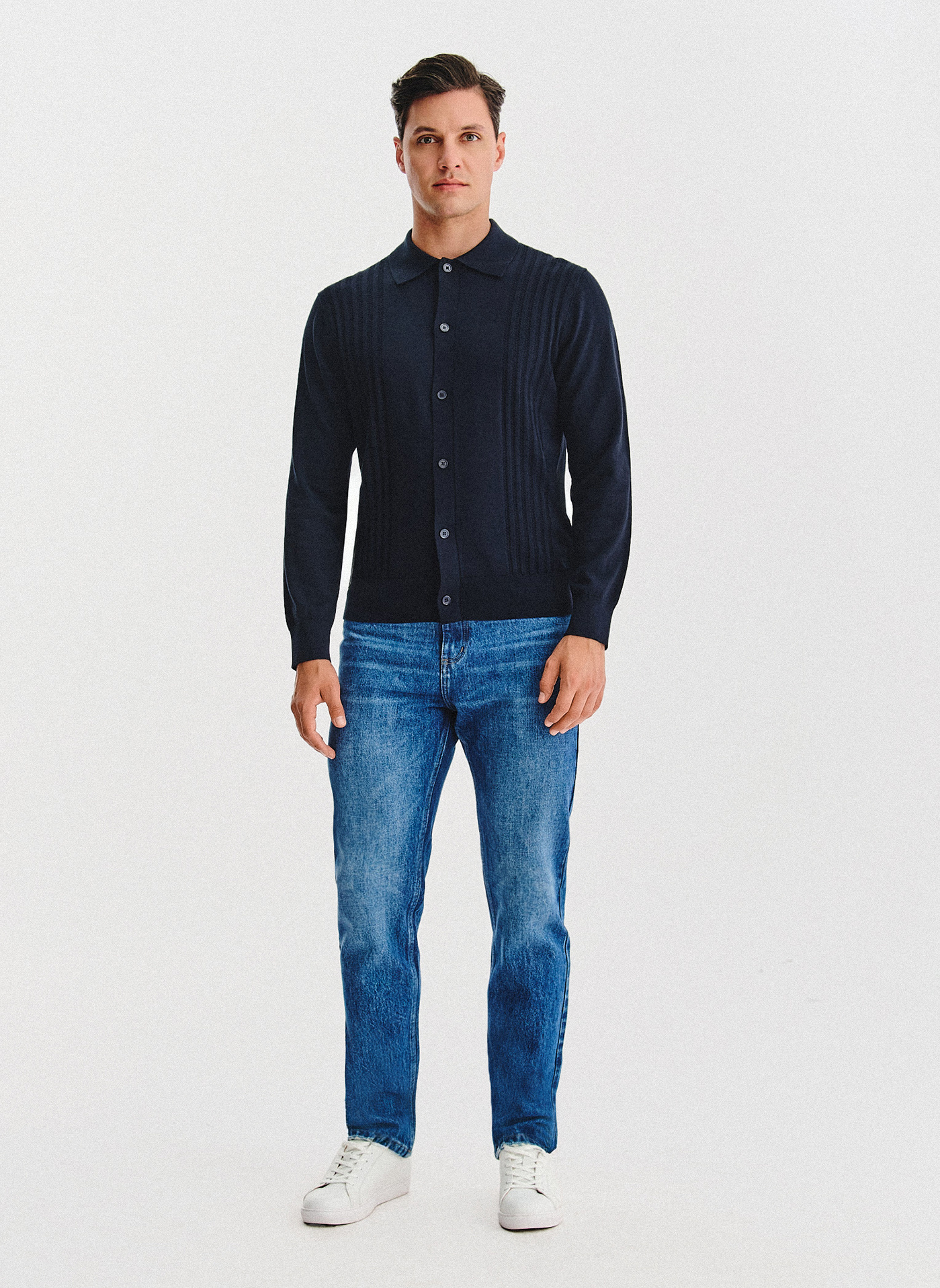 PAKO LORENTE - Bawełniany kardigan w kolorze granatowym - Pako Lorente