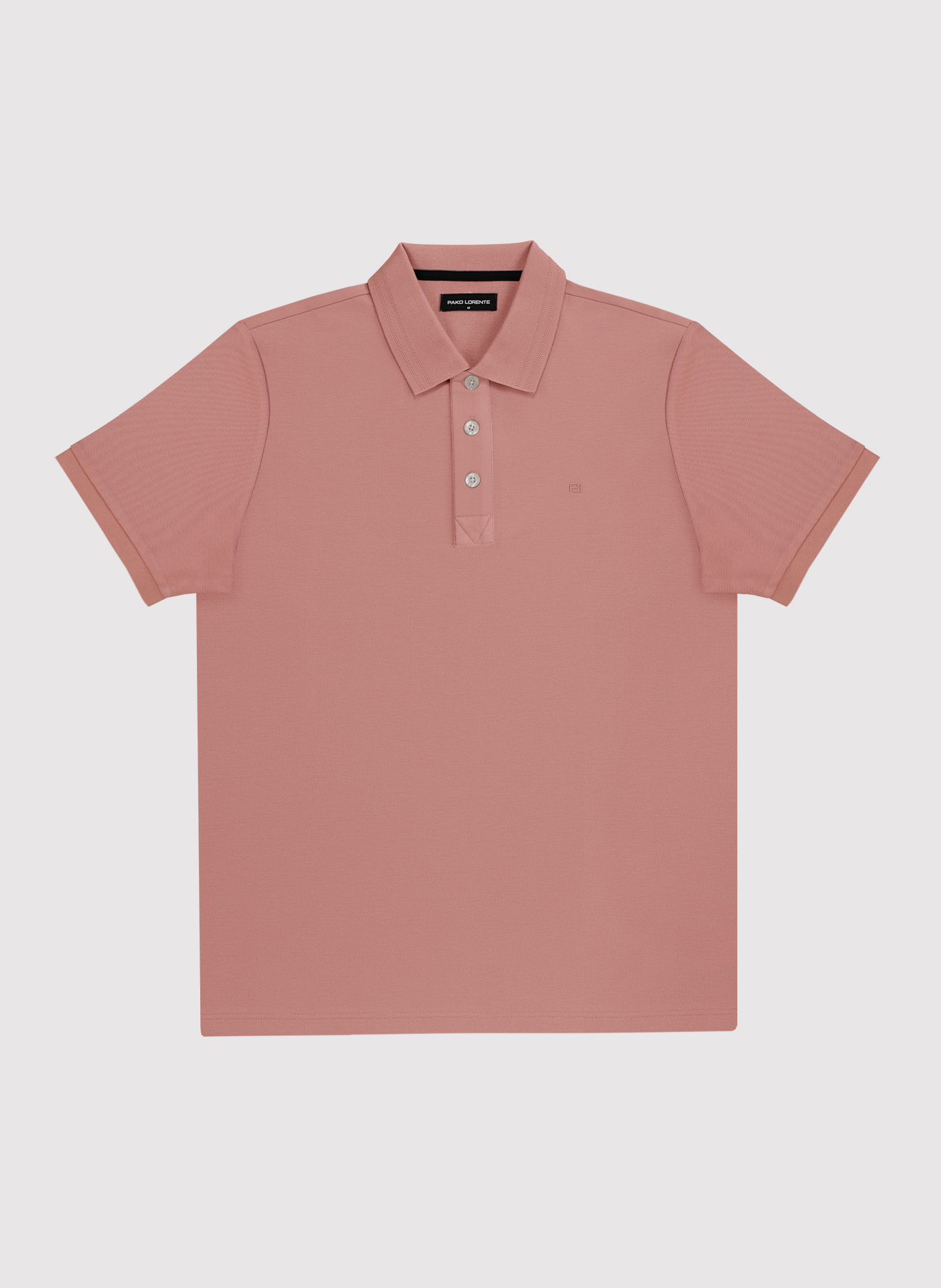 PAKO LORENTE - Różowy t-shirt polo na trzy guziczki - Pako Lorente