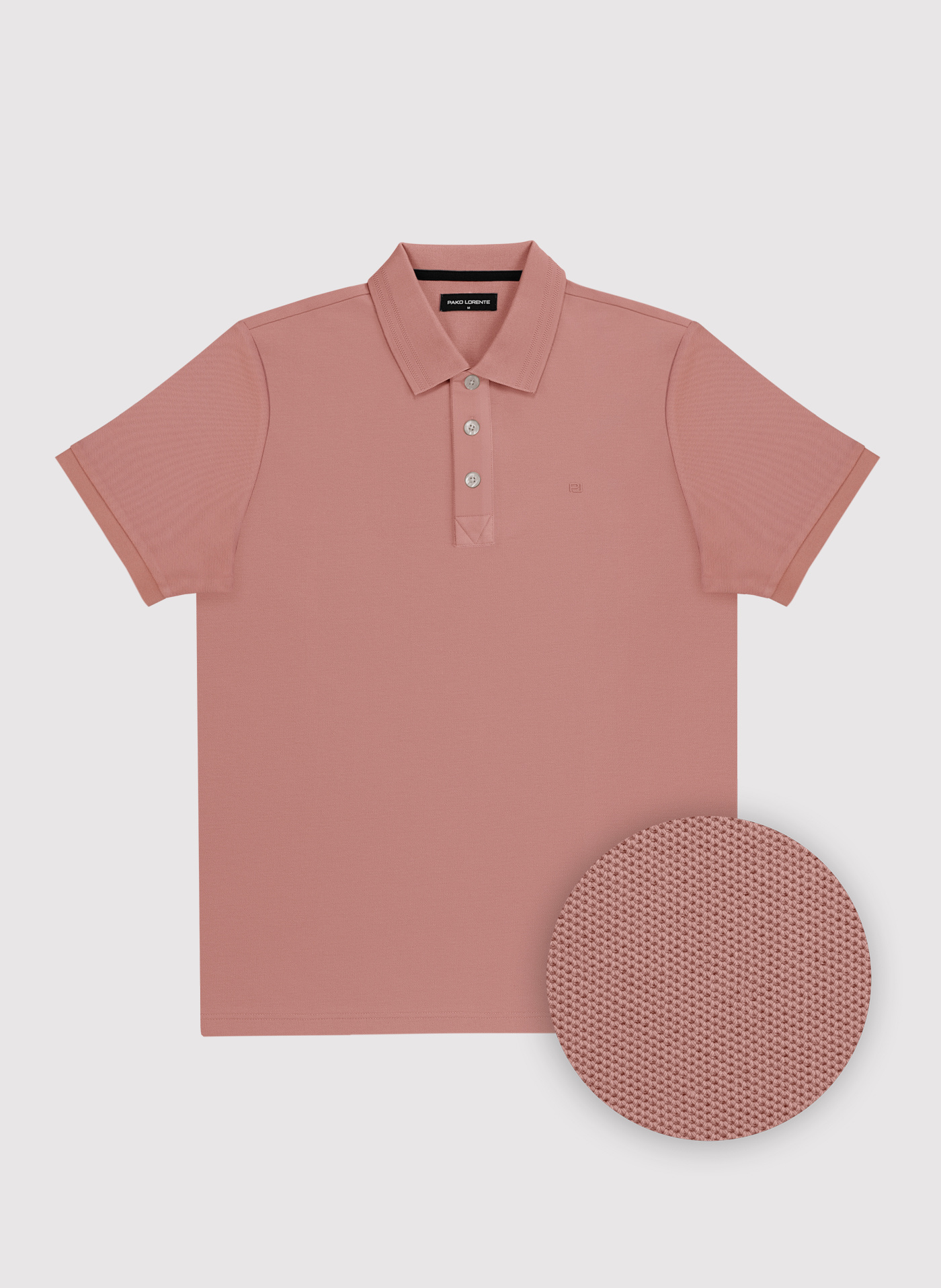 PAKO LORENTE - Różowy t-shirt polo na trzy guziczki - Pako Lorente