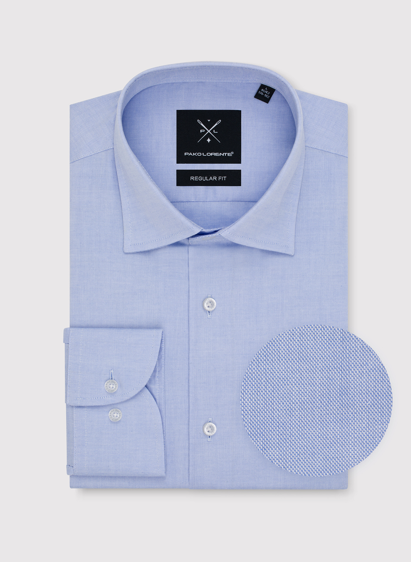 Niebieska koszula męska z długim rękawem - Pako Lorente
