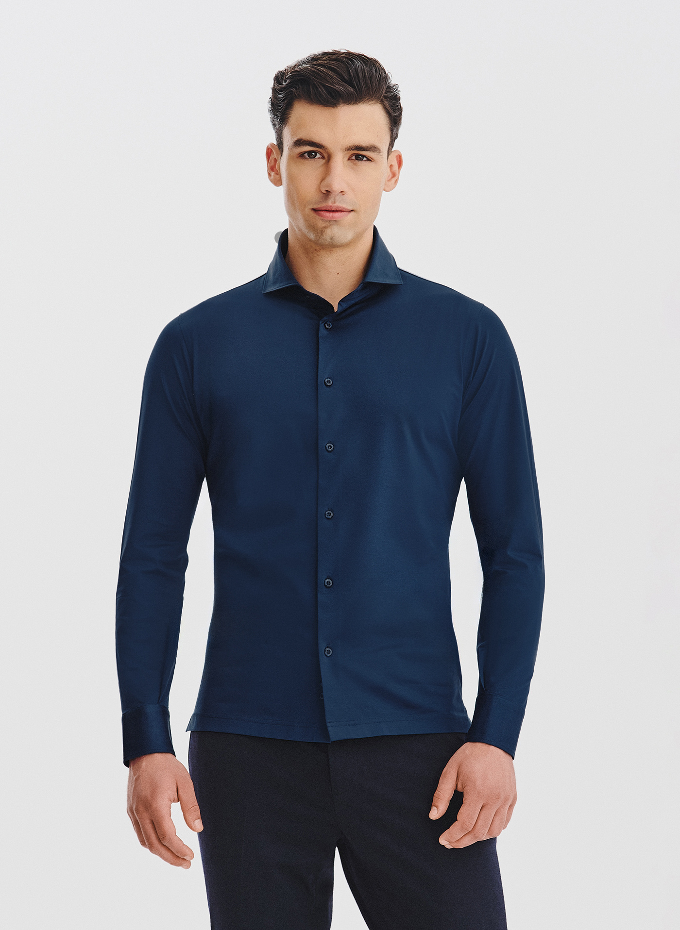 Granatowa koszula z dzianiny - Pako Lorente